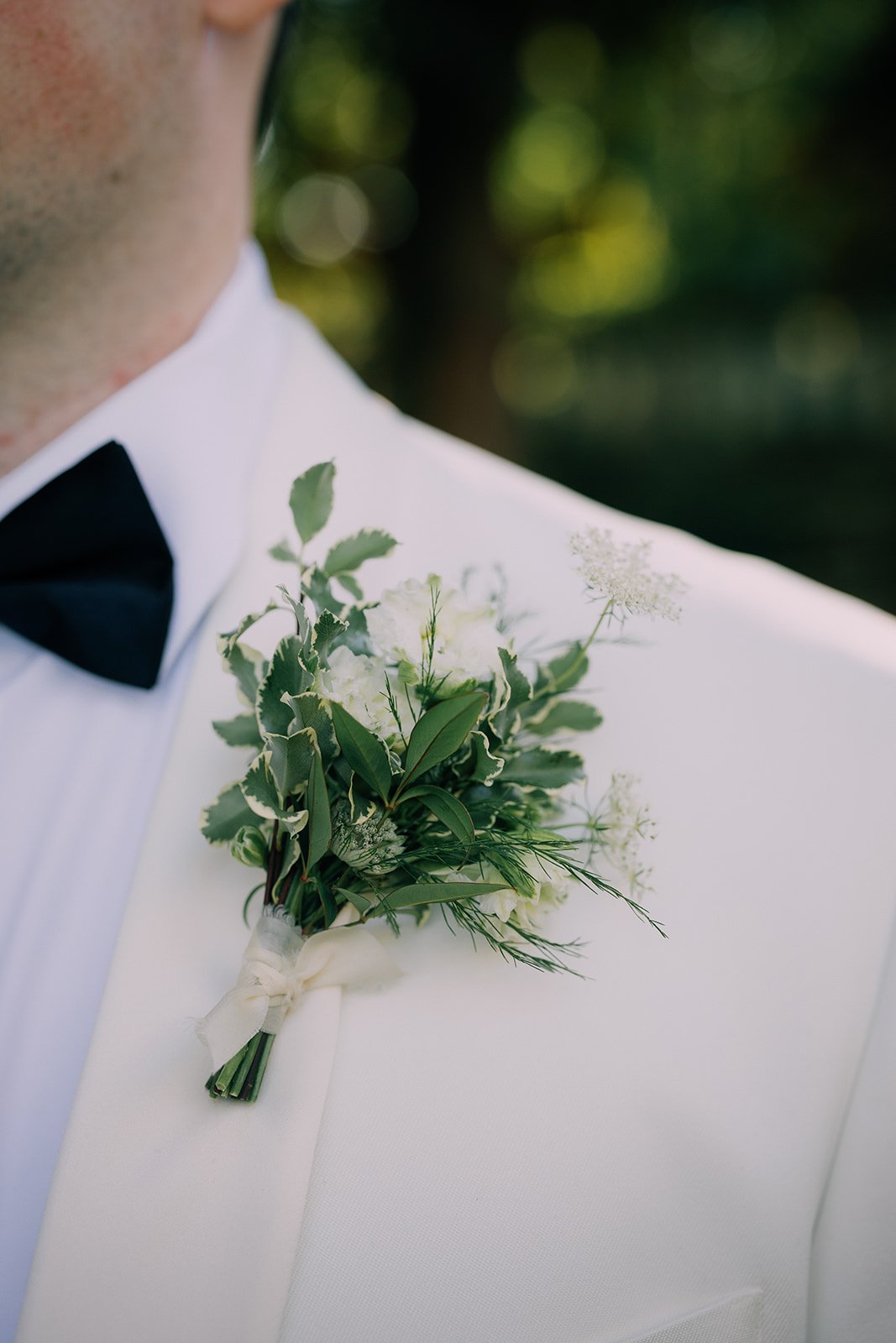 lush green boutonniere