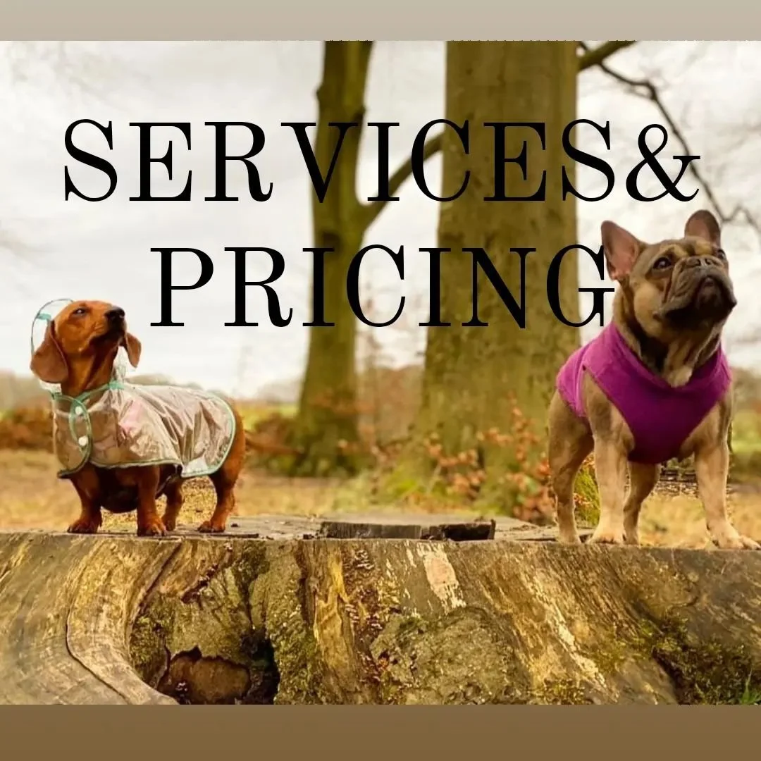 Pup&amp;Paw Service and Price List

Travel time will not be included within your allocated slot, meaning the full 30/60 minutes will be spent with your pet. Please note this means that your pet may be in our care for up to 2 hours.

Meet &amp; Greet 