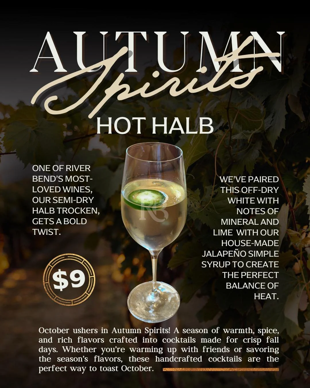 🔥 Our beloved Halb Trocken gets a bold twist with house-made jalape&ntilde;o simple syrup &hellip; a balance of crisp, mineral notes and just the right amount of heat.

Here for a limited time only! Saturday, October 4th and Sunday, October 5th! 

W