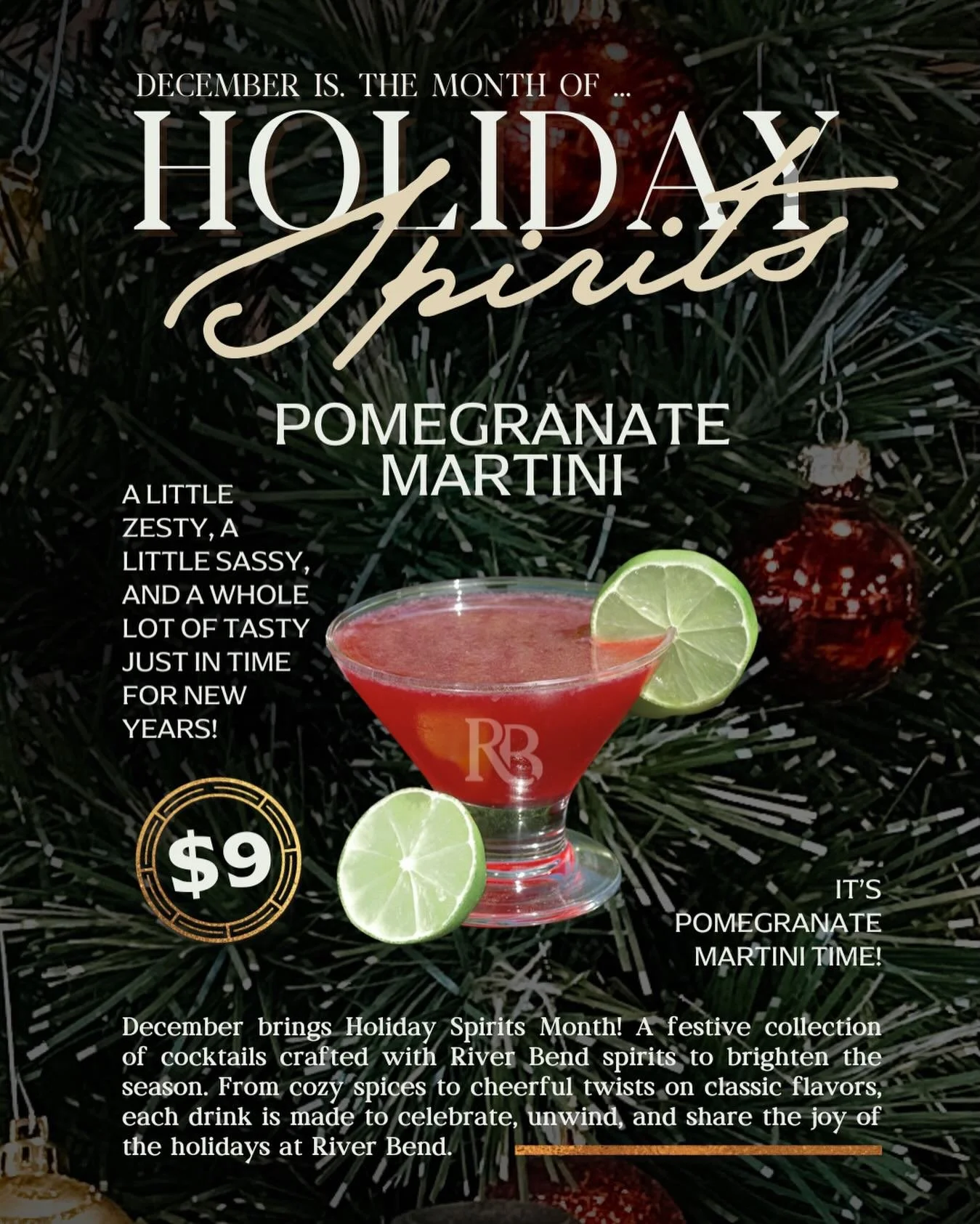 Countdown to 2026 calls for something festive 🍾✨ Our Pomegranate Martini is the featured cocktail for the day.

Join us New Year&rsquo;s Eve day from 11am to 5pm for wine, cocktails, and live music by The Rundowns from 1:30pm to 4:30pm.

We&rsquo;ll