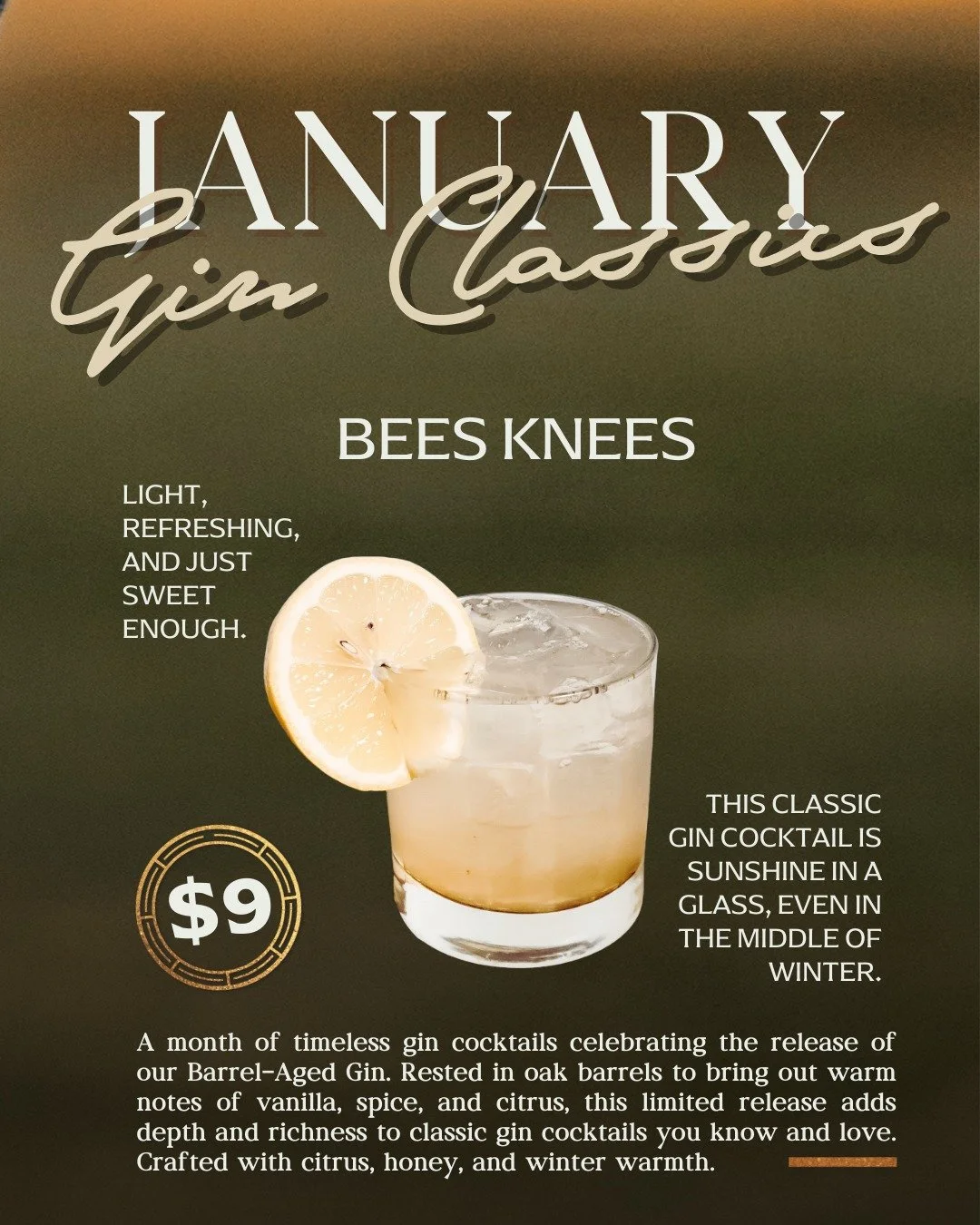 January Gin Classics 🍸🐝 Meet the Bees Knees. Light, refreshing, and just sweet enough, this classic gin cocktail is pouring Friday and Saturday in the distillery. 

Come try it this weekend at River Bend!