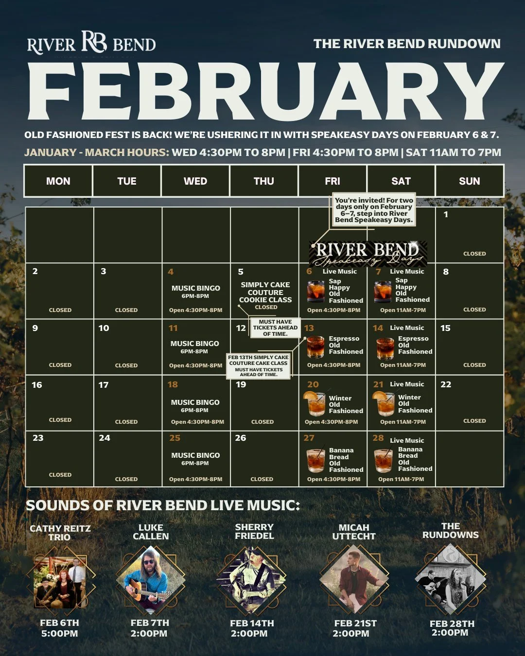 (Read to the end&hellip; we&rsquo;ve got a little February treat.) February is shaping up to be a good one. Old Fashioned Fest is back all month long, and every Friday and Saturday we&rsquo;ll be featuring a new Old Fashioned. 🥃 We&rsquo;re kicking 