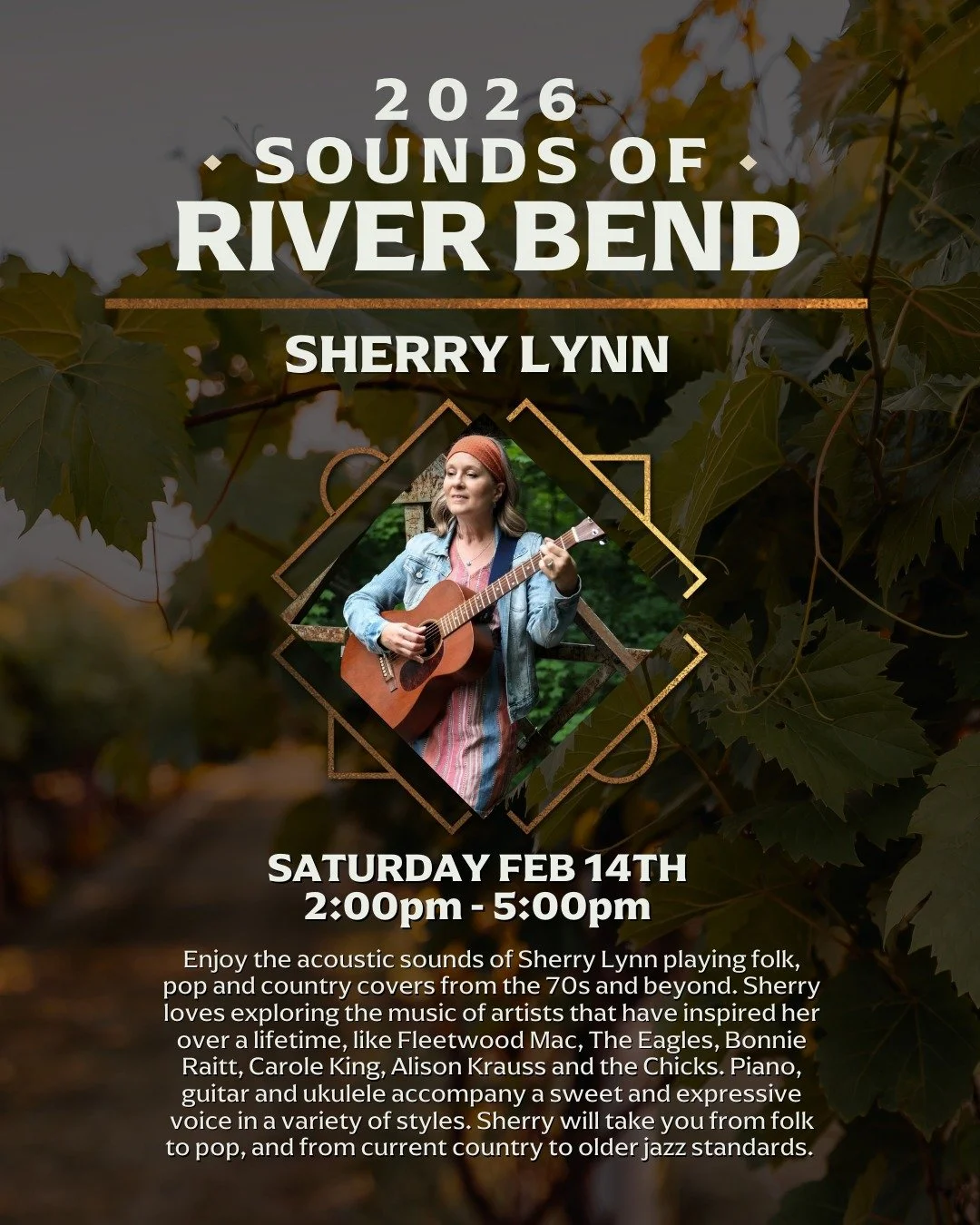 Join us for live music by Sherry Lynn from 2&ndash;5pm on Valentine&rsquo;s Day. Pair it with a glass of wine, a cocktail, or our featured Old Fashioned Fest cocktail, the Espresso Old Fashioned. It's a great way to spend the day together!