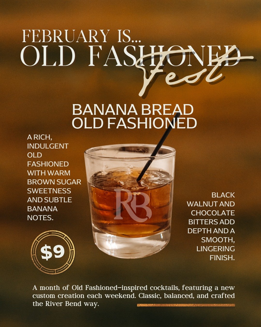 This weekend&rsquo;s featured Old Fashioned is the Banana Bread Old Fashioned, made with our Cinnamon Sugar Whiskey. Warm, rich, and layered with subtle banana notes, black walnut bitters, and a smooth finish.

Available Friday and Saturday in the ta