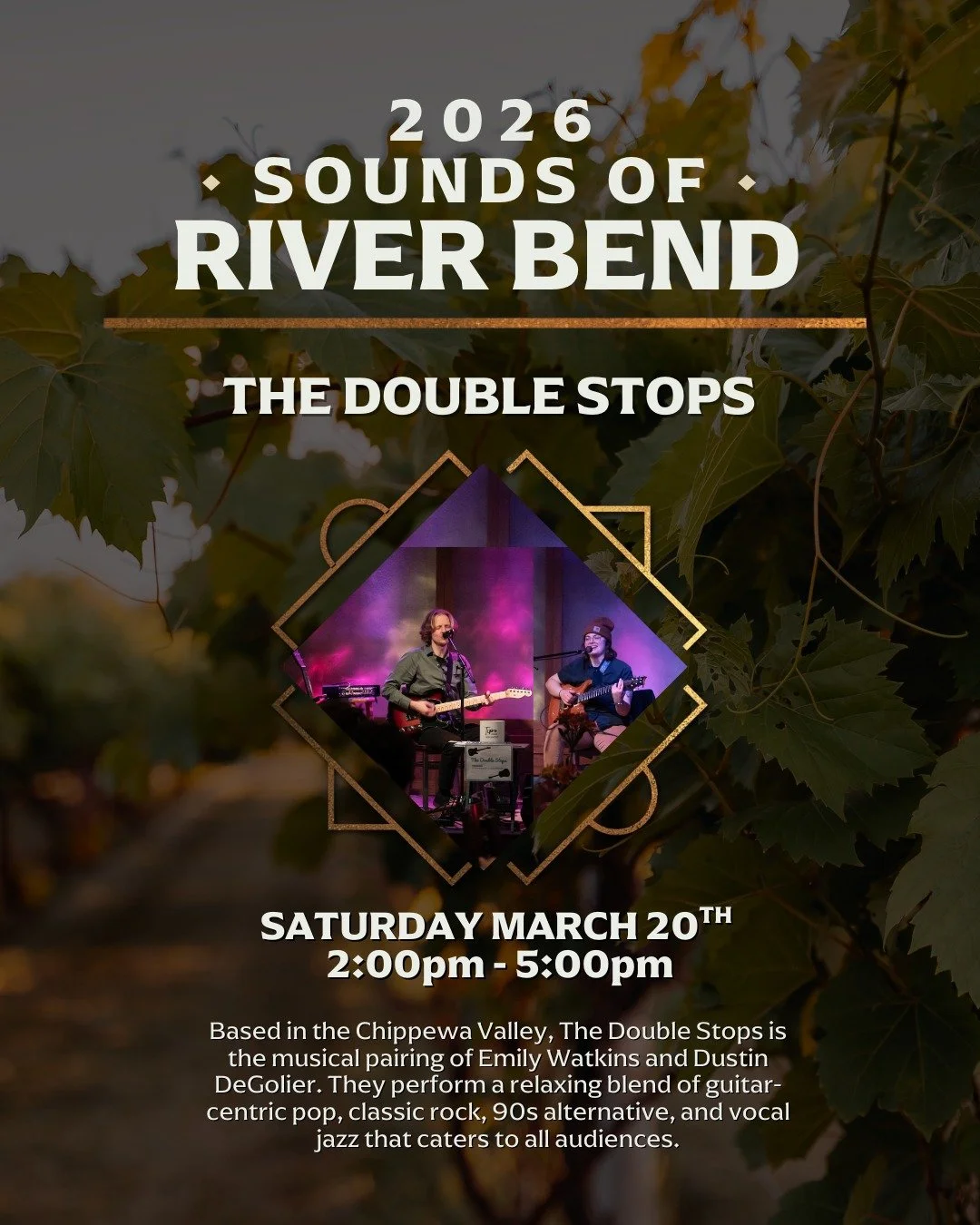 Join us Saturday from 2&ndash;5pm for live music with The Double Stops. Easy listening, familiar favorites, and the Red Wine Martini in the distillery. Don't forget to pick up your Martini Madness card and collect your stamps!