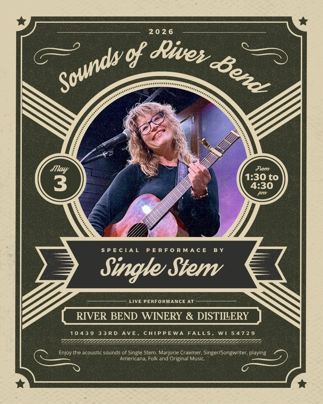 Another beautiful day for live music at River Bend. 🎶🍷 Single Stem is playing from 1:30&ndash;4:30pm today! Oh and the amazing Big Papa BBQ LLC  food truck is here again.

We&rsquo;re open 11&ndash;5.