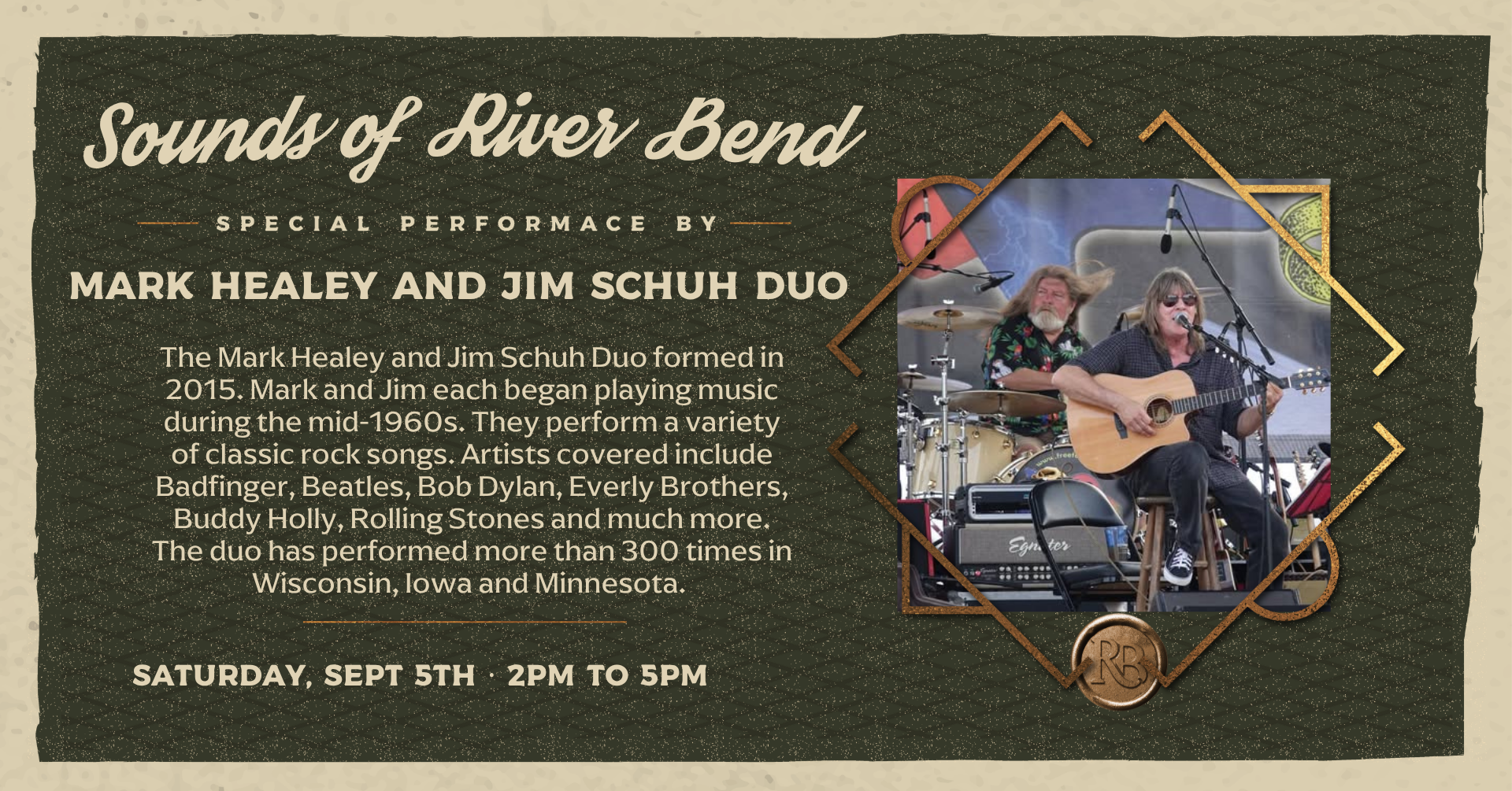 Saturday Sounds of River Bend: Mark Healey and Jim Schuh Duo