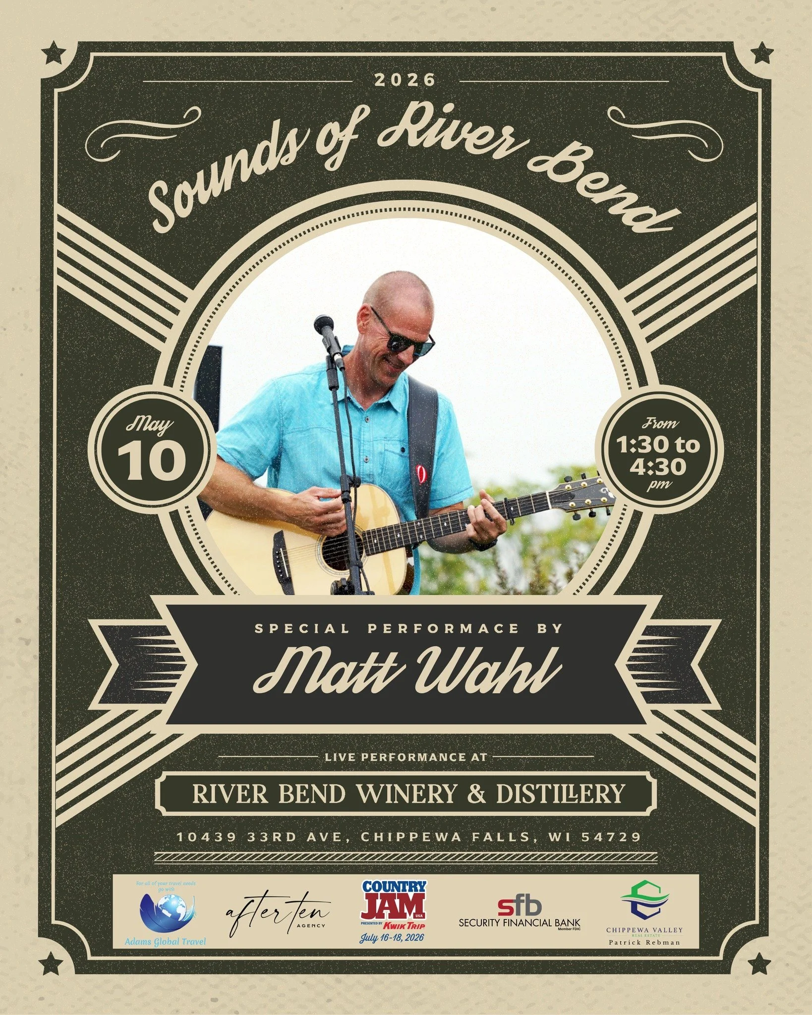 Spend Mother&rsquo;s Day with us at River Bend ☀️💐 Matt Wahl will be performing LIVE from 1:30&ndash;4:30pm. Big Papa BBQ will be serving food too! The first 100 moms through the door Saturday AND Sunday will also receive a Wisconsin-grown tulip fro