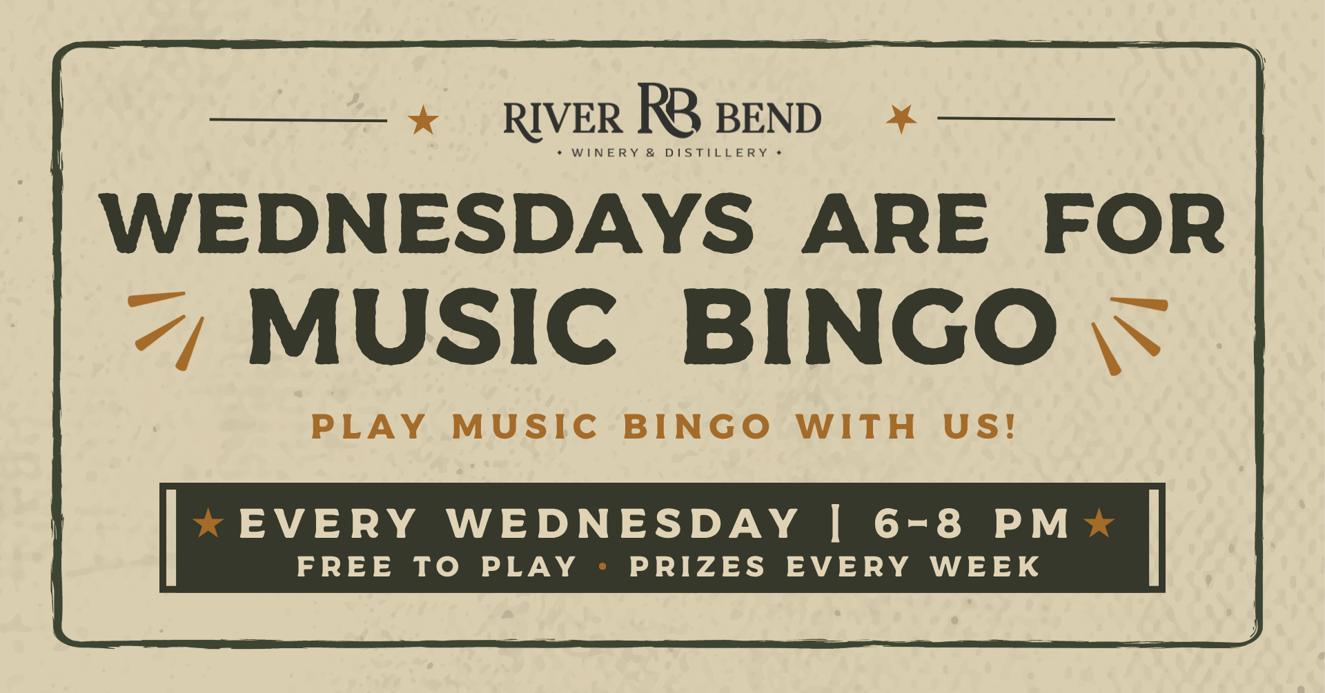 Wednesday is Music Bingo Night! 