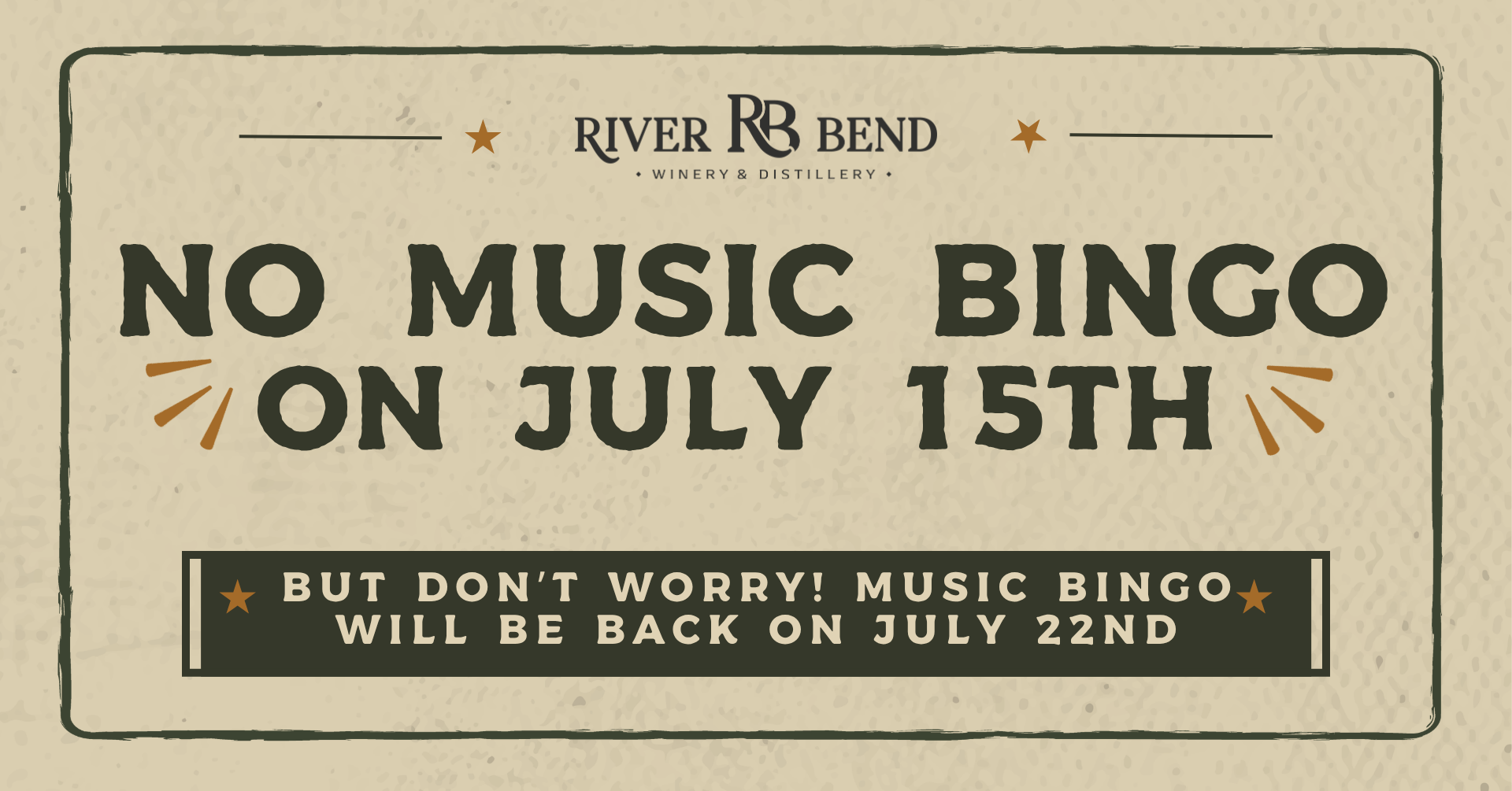 NO MUSIC BINGO TONIGHT!