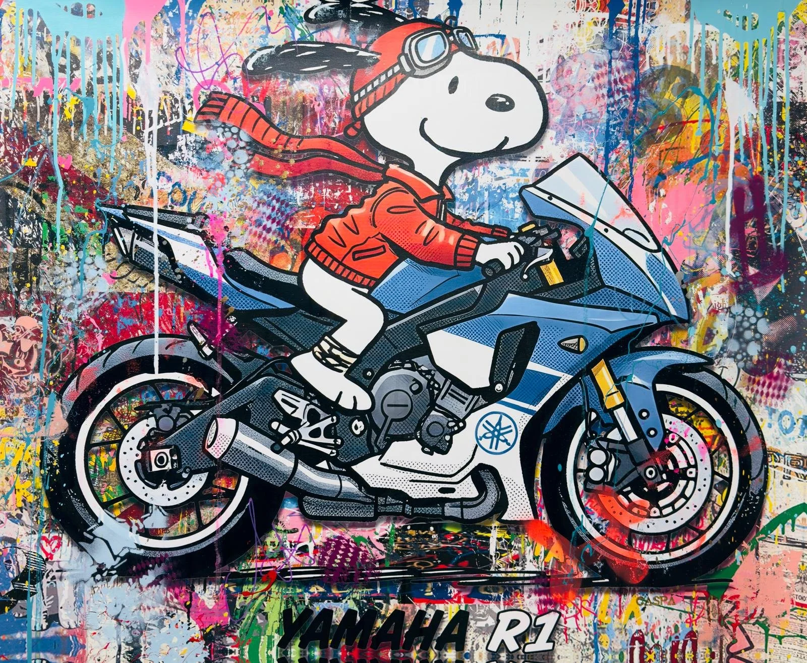 Snoopy on Yamaha R1  80 x 100.jpg