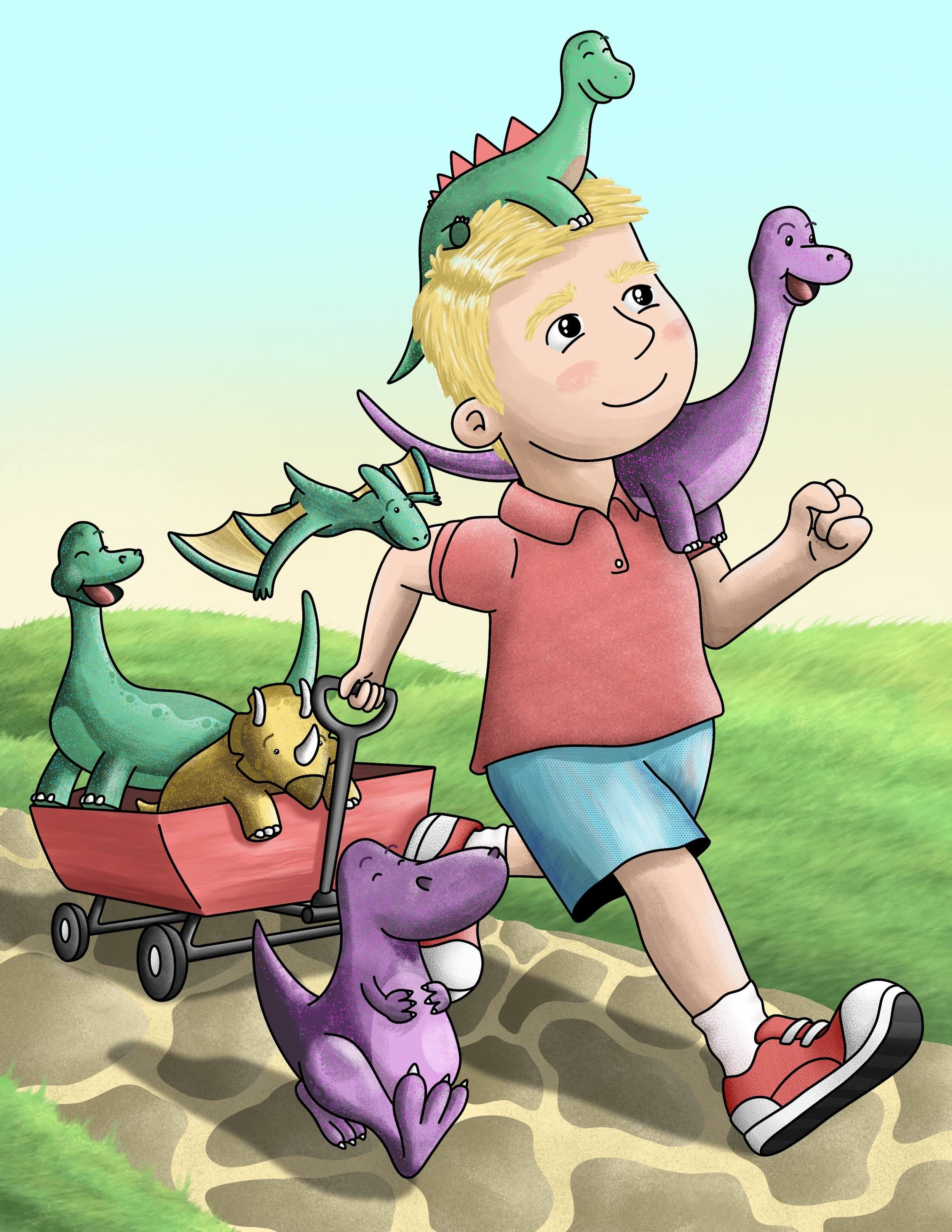 Ollie and his Wagon full of Dinosaurs