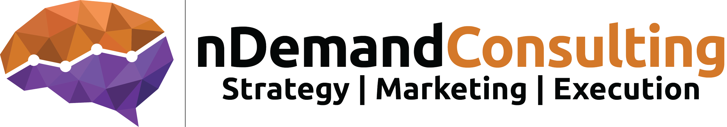nDemand Consulting logo featuring tagline Strategy, Marketing, Execution — business consulting and government contracting support firm.