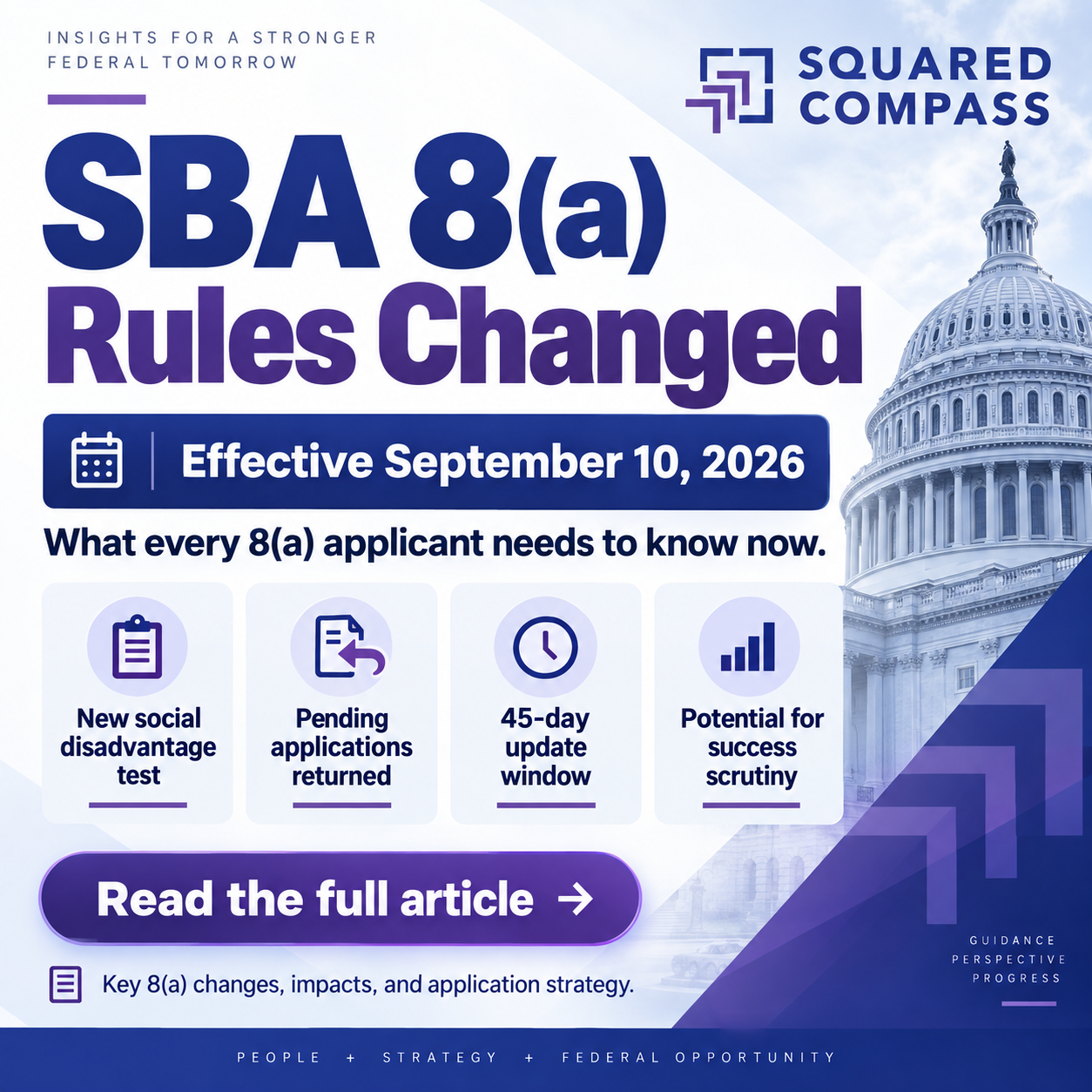 SBA 8(a) Program Rules Changed September 10, 2026: What the New Social Disadvantage Standard Means for Applicants