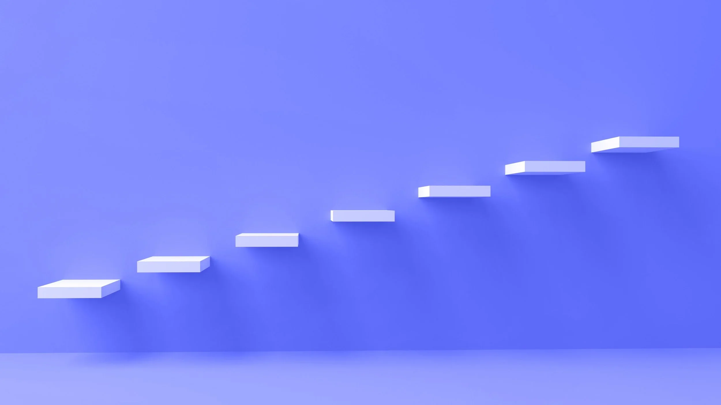 Abstract 3D staircase steps ascending upward, symbolizing small business growth, government contracting success, and strategic progress.