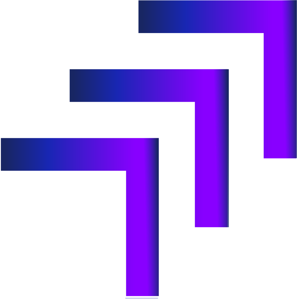 Abstract purple and blue geometric design from Squared Compass brand representing innovation, structure, and strategy in government contracting.