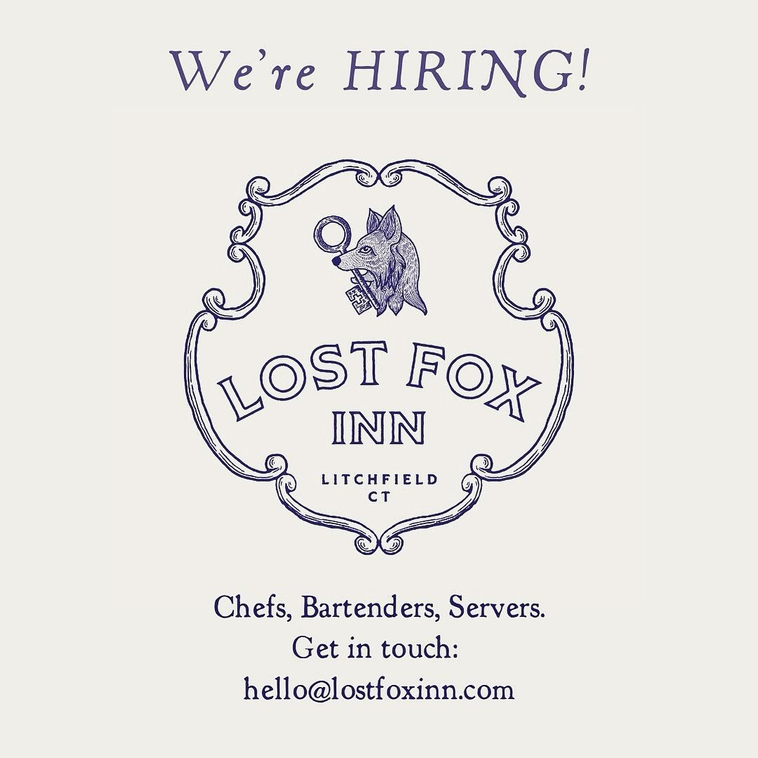 We&rsquo;re hiring all positions! We are looking to build a creative team with a focus on warm hospitality. Please get in touch and tell us a little about yourself!
.
.
.
#lostfoxinn #litchfieldct #bantamct #torringtonct #waterburyct #tavern goshenct