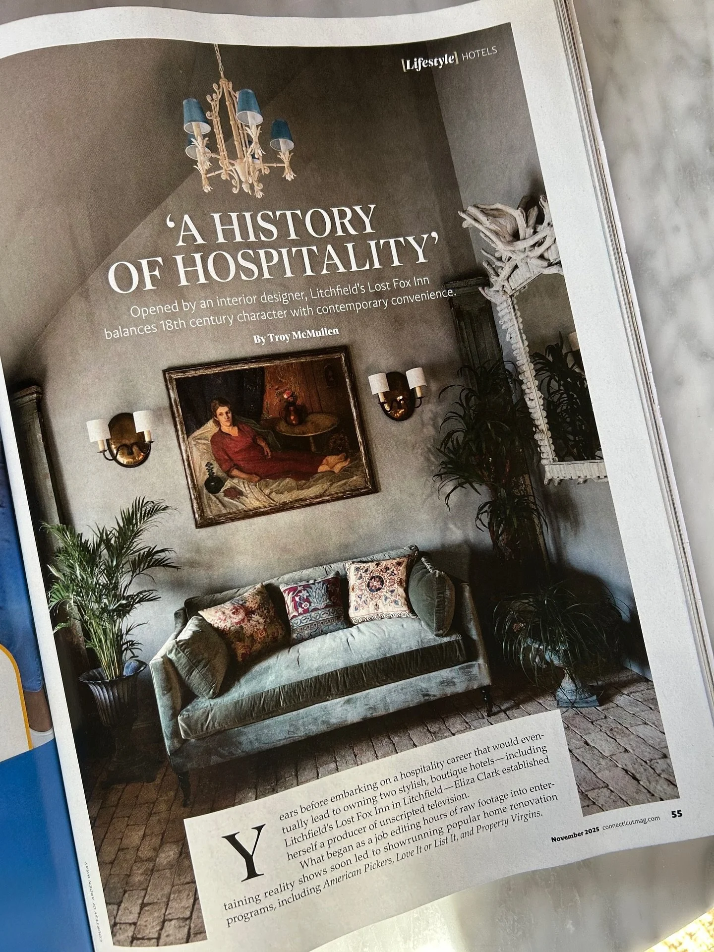 Thank you to @troy.j.mcmullen for the wonderful profile in the November issue of Connecticut Magazine!
@by.byrd 
@insider_ct 
@foxfireliving 
.
.
.
#lostfoxinn #connecticutmagazine #ctinsider #litchfieldcountyct #litchfield #litchfieldhills #litchfie