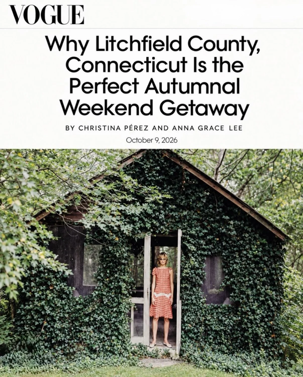 Thank you @voguemagazine for the wonderful piece on our beautiful Litchfield County. We have so much cozy for you at Lost Fox from fireside dining in the tavern to rooms with fireplaces and deep soaking tubs. *We&rsquo;re a finalist for Connecticut&r
