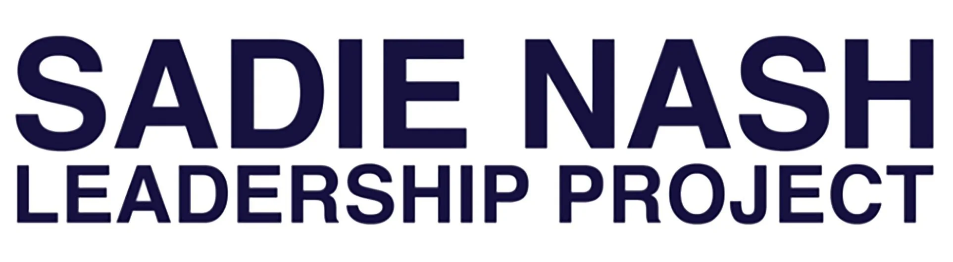Logo of Sadie Nash Leadership Project with text in bold capital letters.