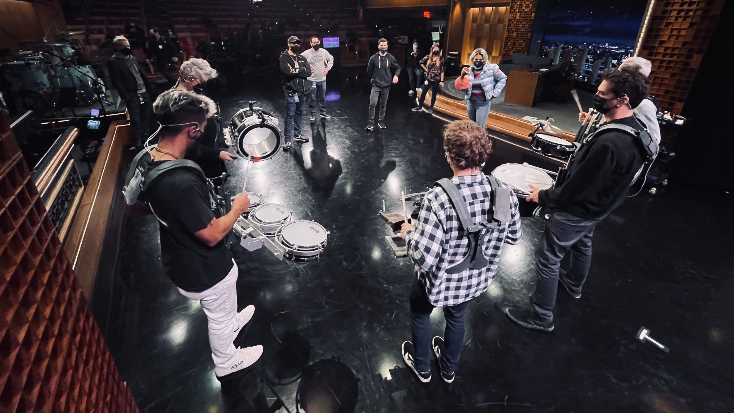 On-set rehearsal for The Late Show with Stephen Colbert