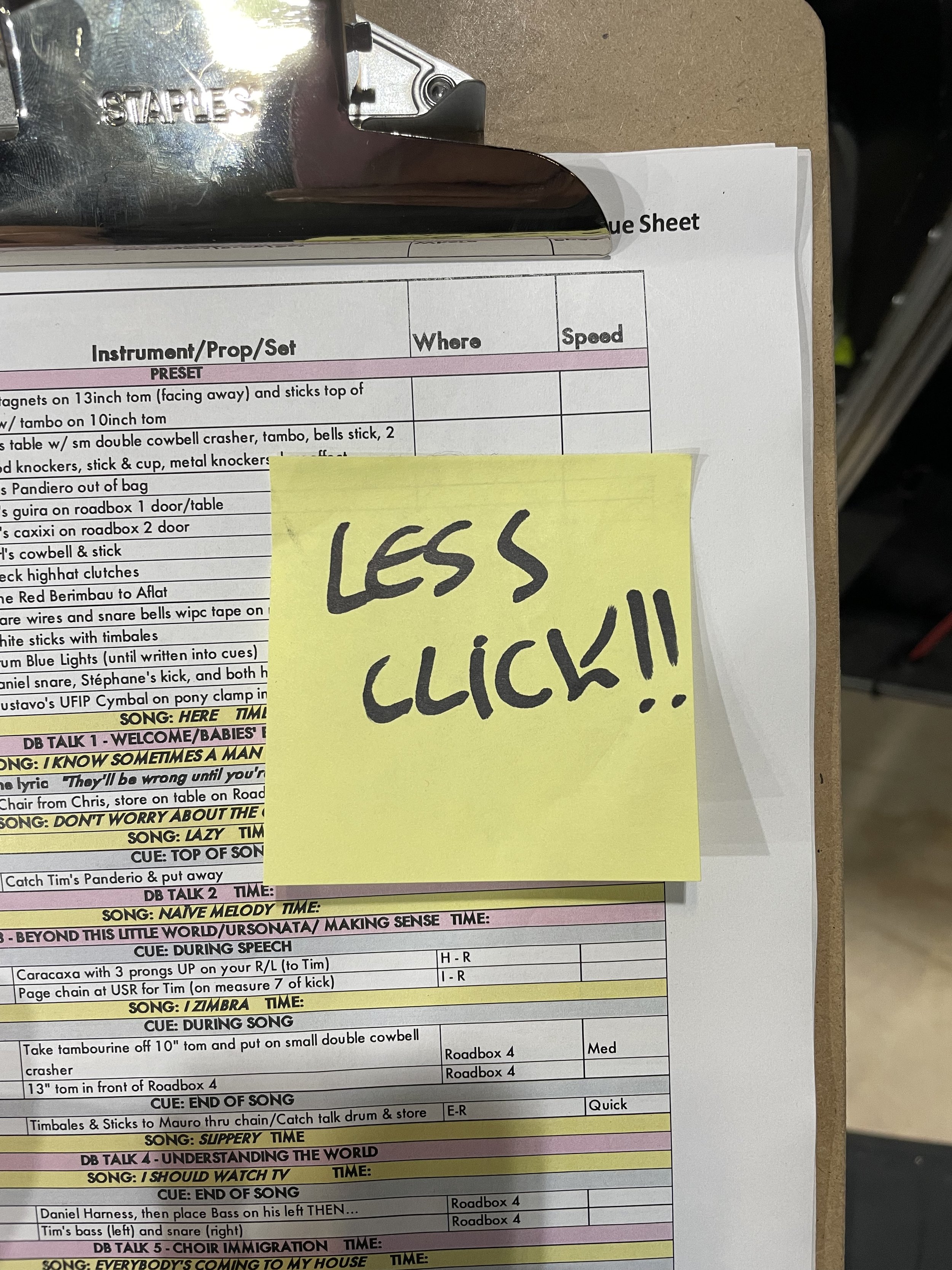 Rehearsal notes