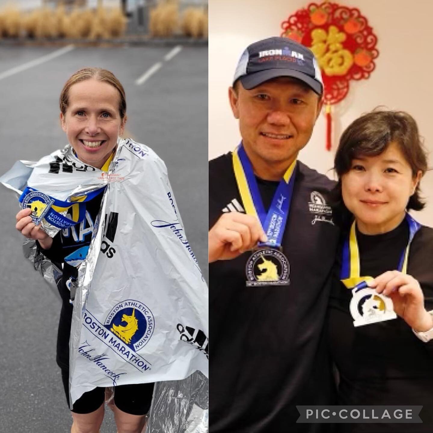 Congratulations to our Mama🦈, Emily Chester &amp; birthday boy🥳, James Zhao, who CRUSHED the 127th Boston Marathon on Monday!💛🦄💙 Emily was able to run another BQ time, making this her 6th BQ (no big deal)! Her first BQ was in 2019 but was unable