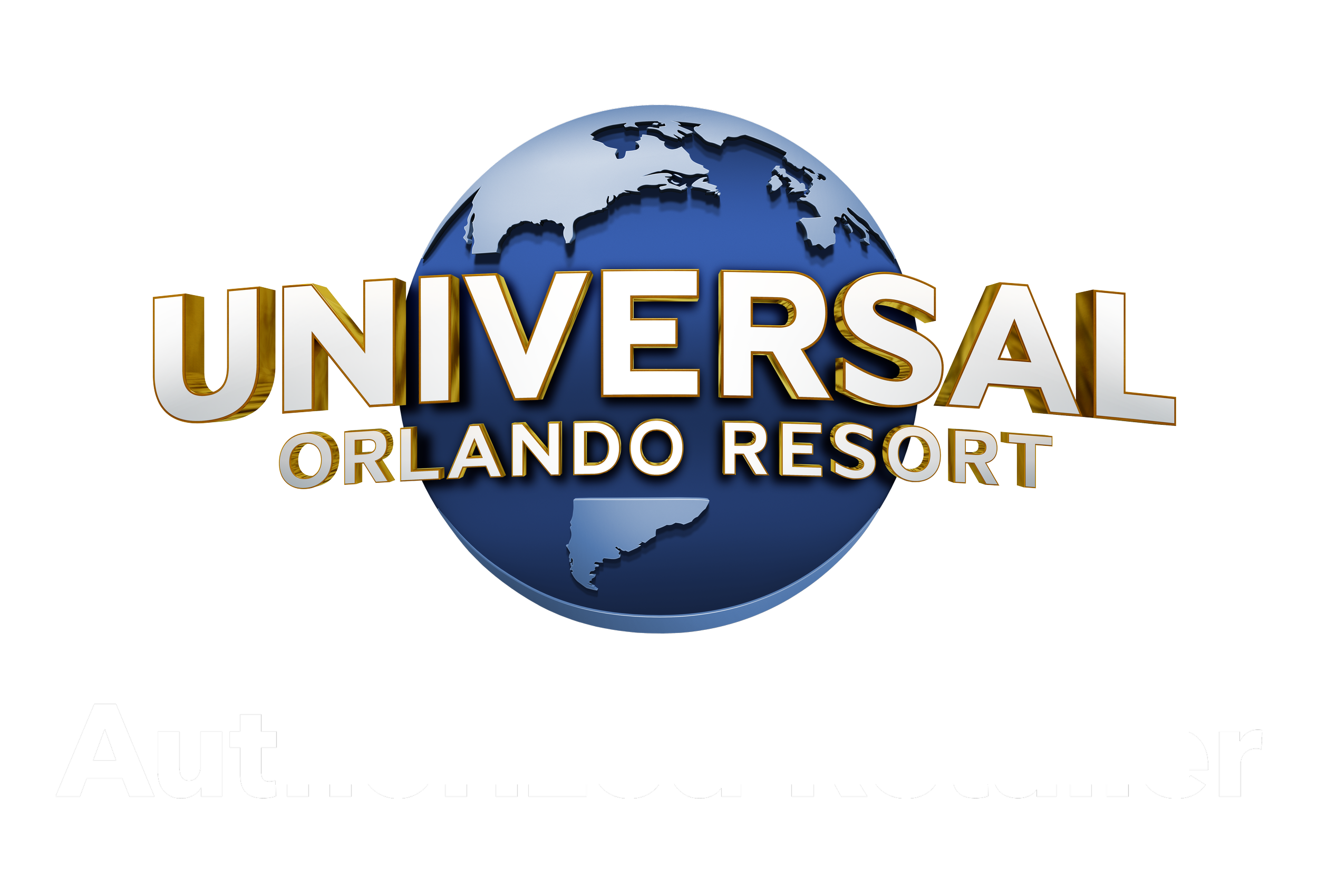 Logo of Universal Orlando Resort with a blue globe showing North and South America, and the words 'Universal Orlando Resort' in gold and white lettering.
