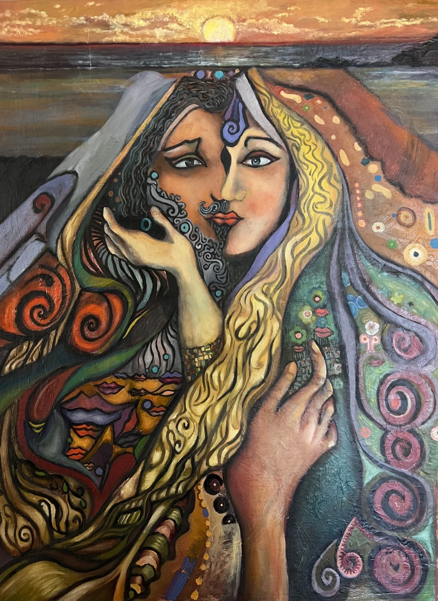 Guillermo Navarrete Davis  
Together/Juntos, 2026, oil on canvas, 30" x 24" x 1"