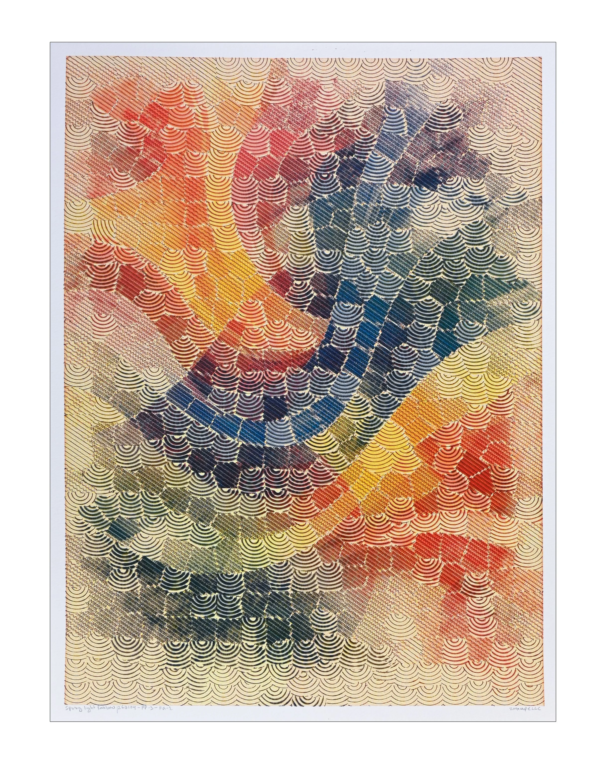 Raj Darshi    Spring Light Rainbow  , markers, gel pens, and archival Isograph pens on fine art paper, 24” × 36”