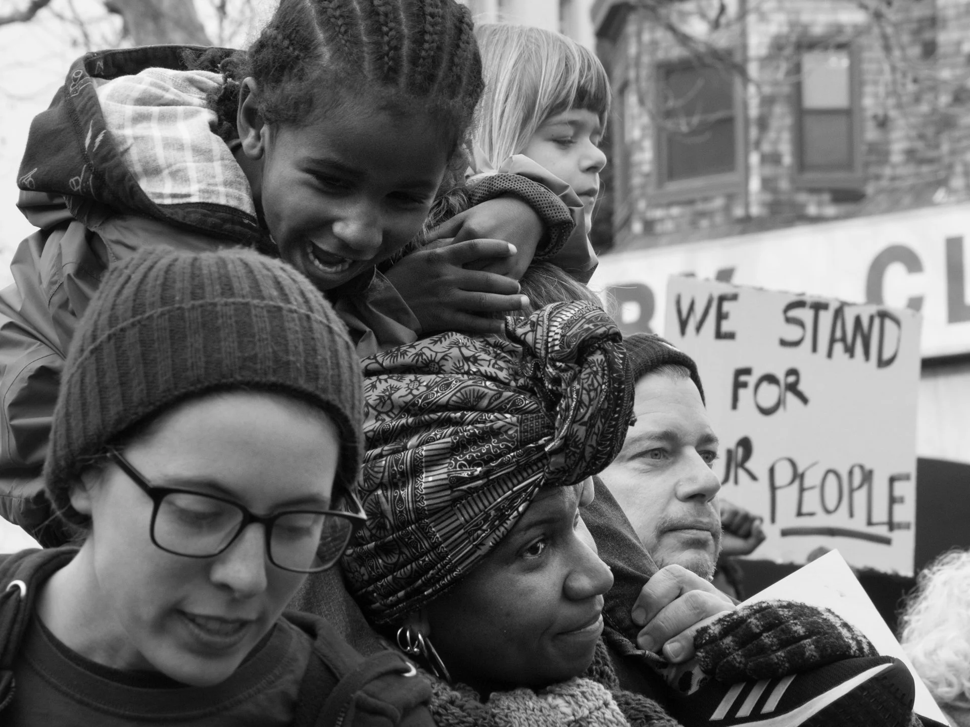 Peg Hunter   We Stand For Our
People, 2020, b+w photography, 16" x 20" x 1"
