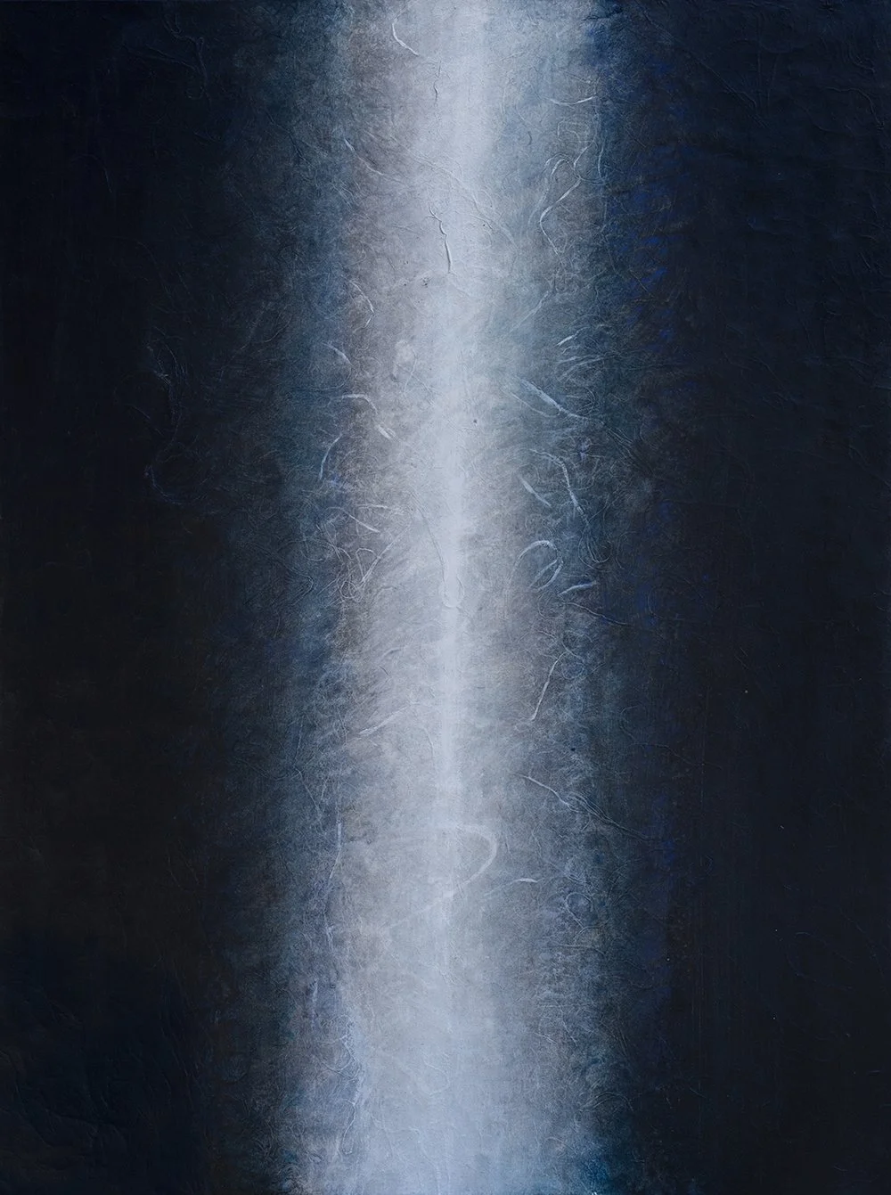 Fariba Bogzaran   Uma #19 , 2024, acrylic on mulberry paper on canvas, 24” x 18”