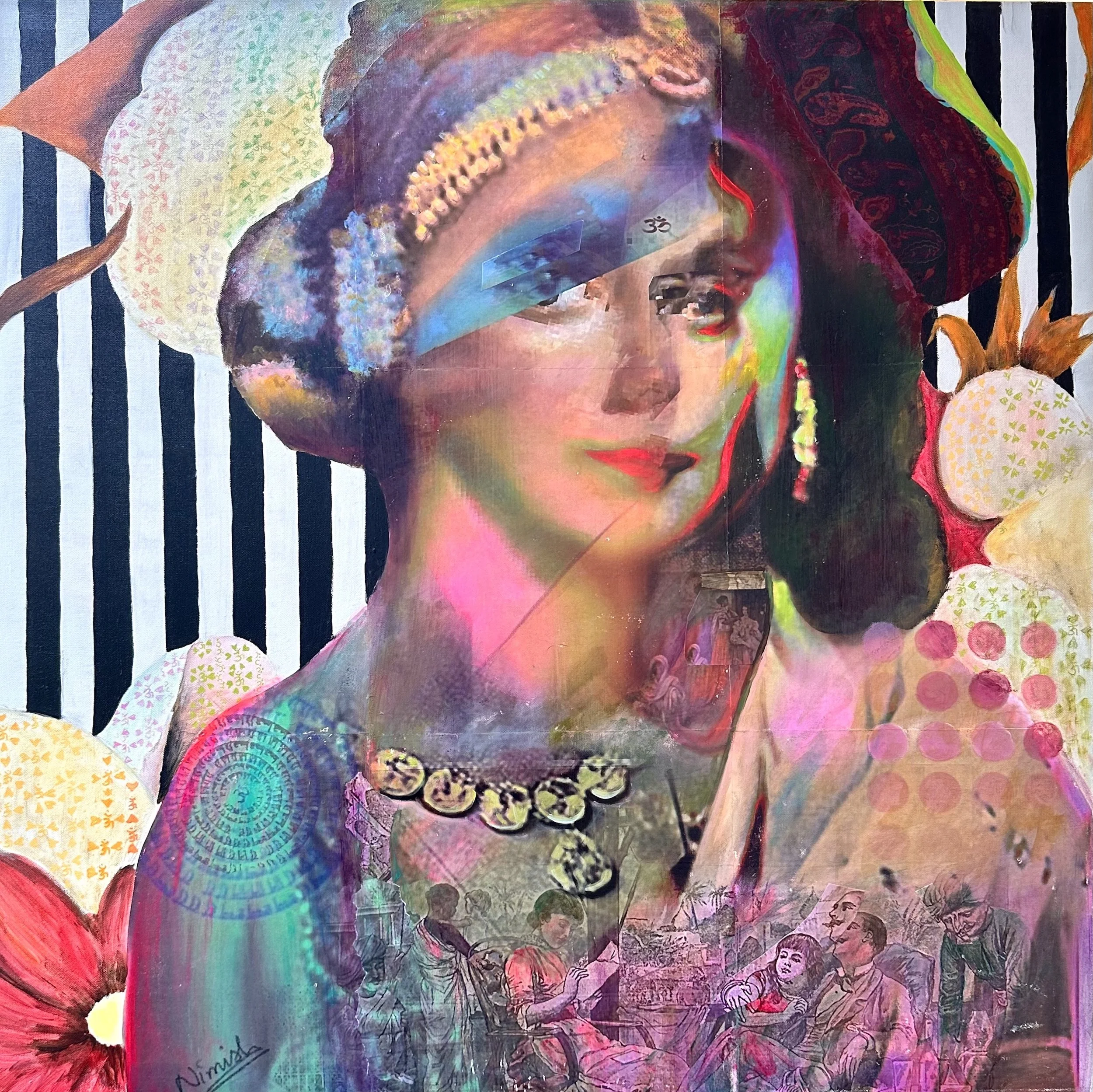  Colonial Contrast   mixed media, 36 x 36"