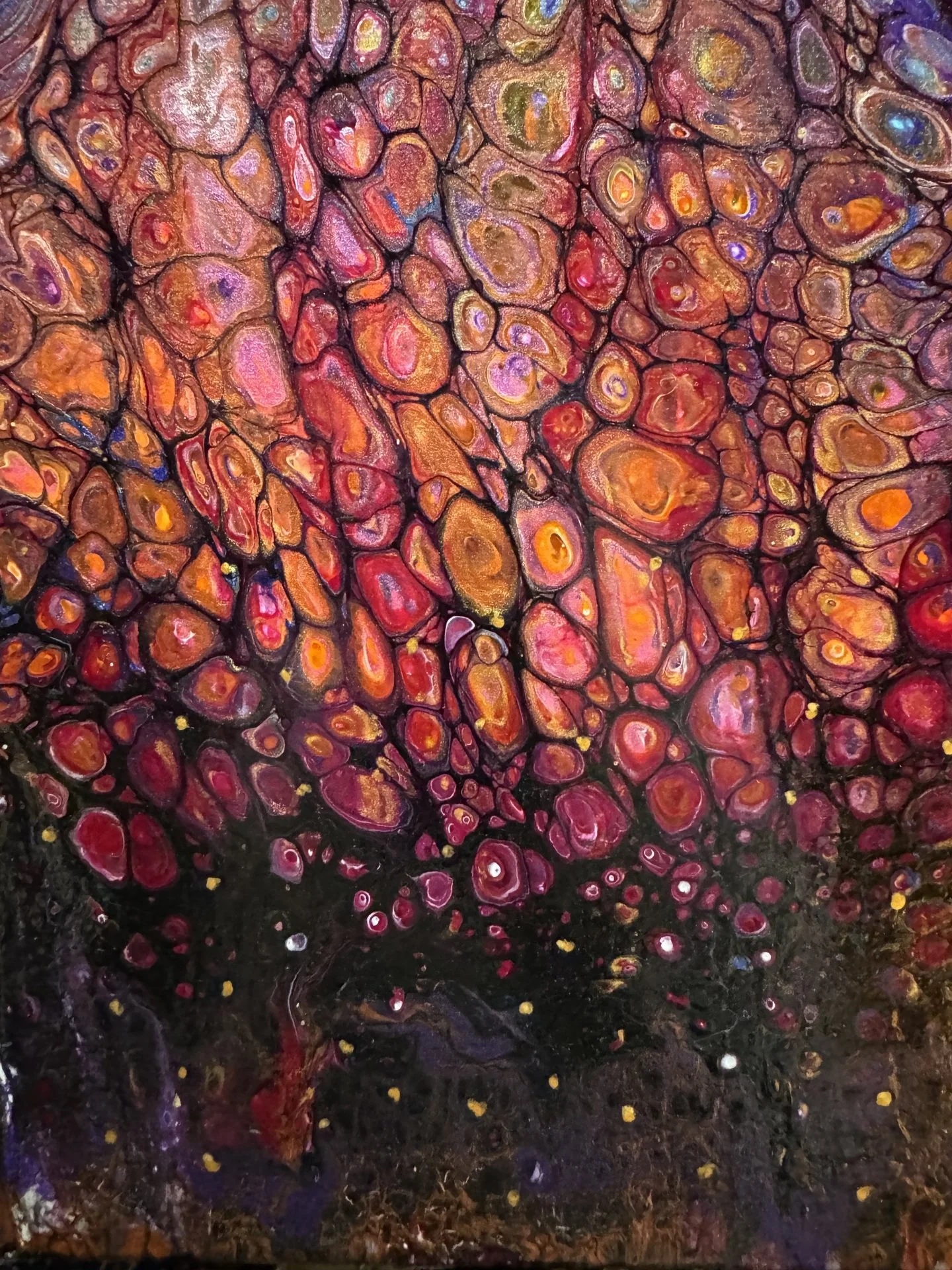 Sara Engle, Sunset Through the Trees, acrylic