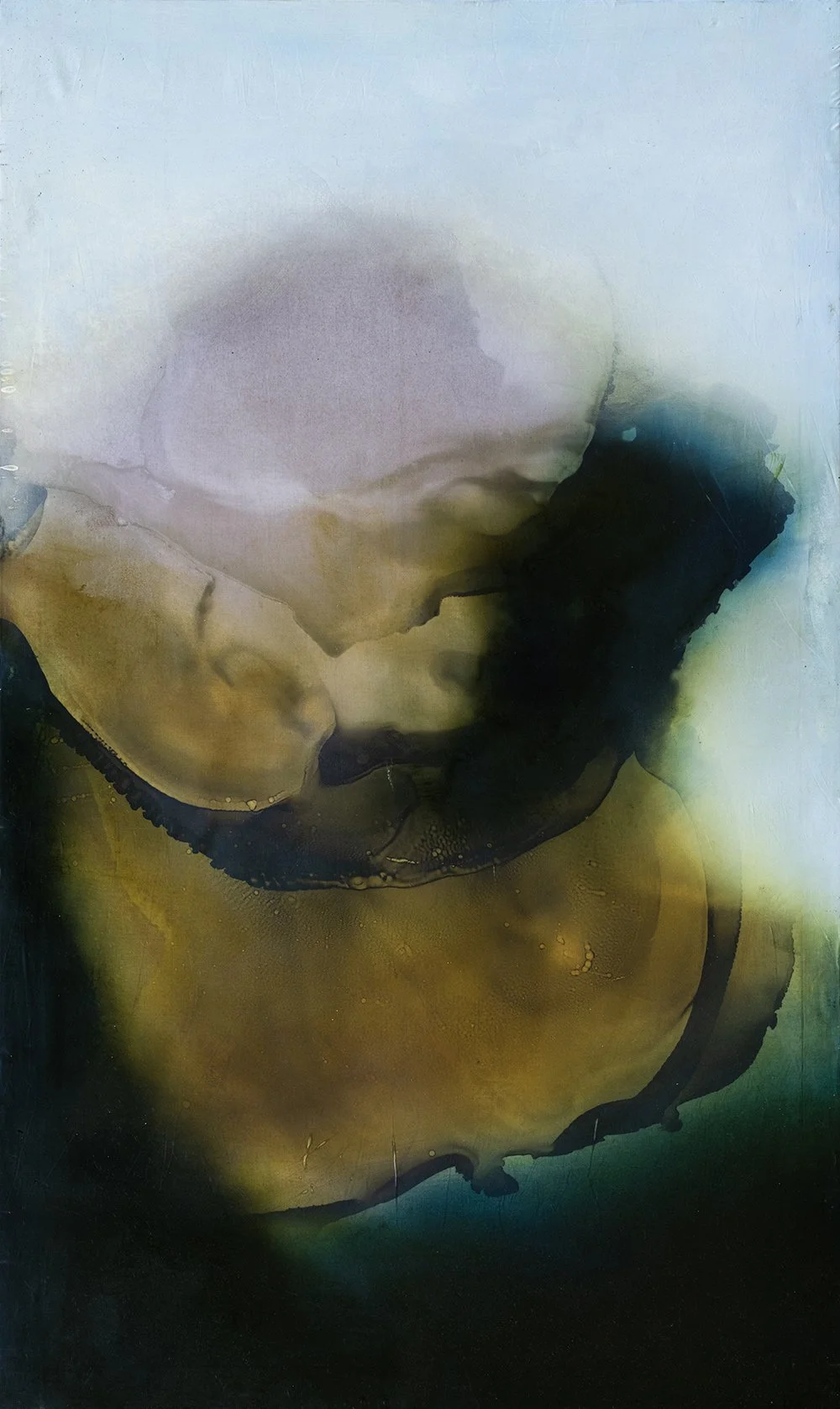 Jeremy Morgan  Within the Embrace of Time , 2023, acrylic on digital (original) on silk over canvas, 63 ¾” x 38”