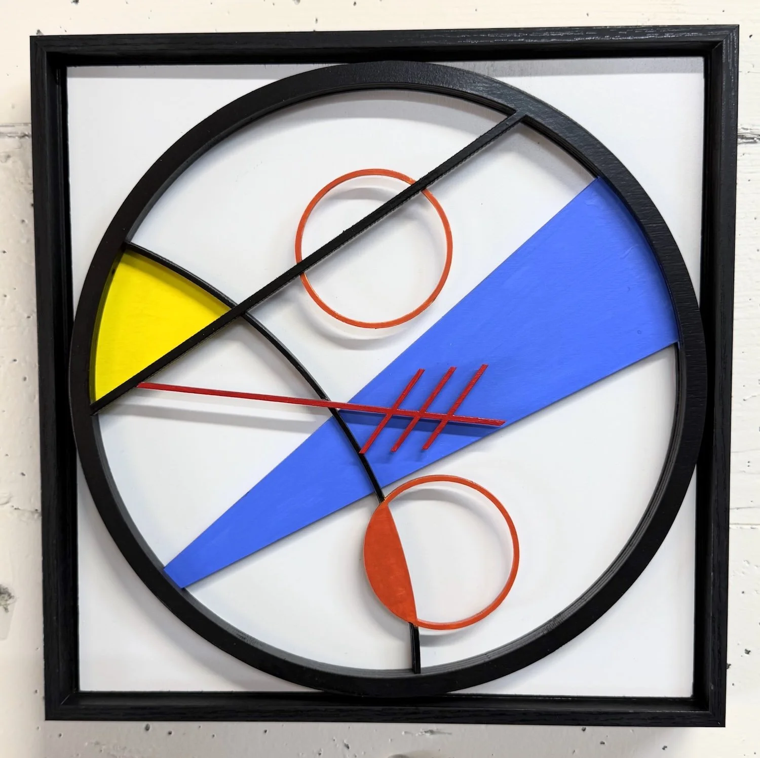 Jamie Nasiatka  Circular Logic , 2024, wood, acrylic, 12" x 12" x 1.5"