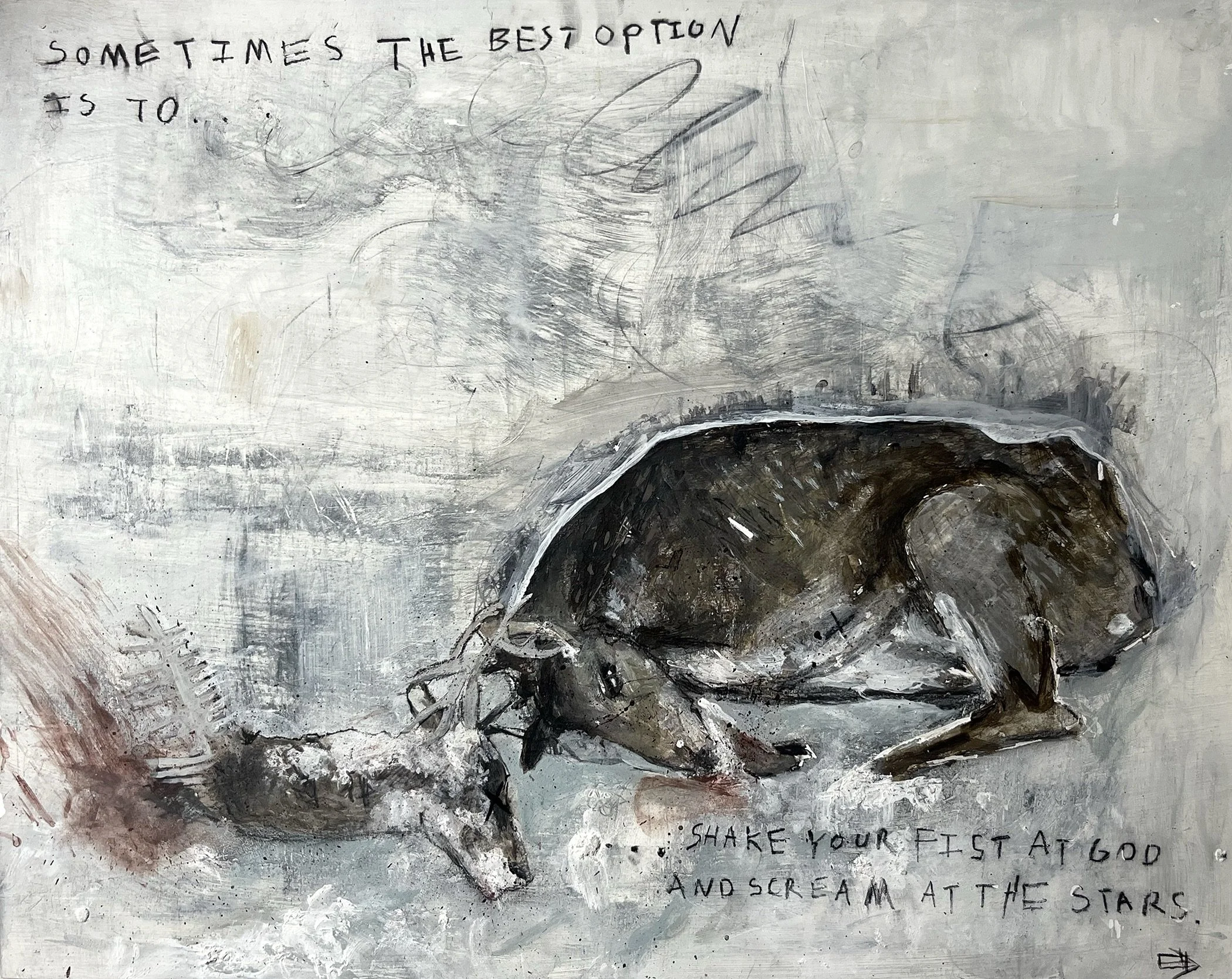 Ella Rose Ledyard  
 next best option , 2022, mixed media, 11" x 14"
