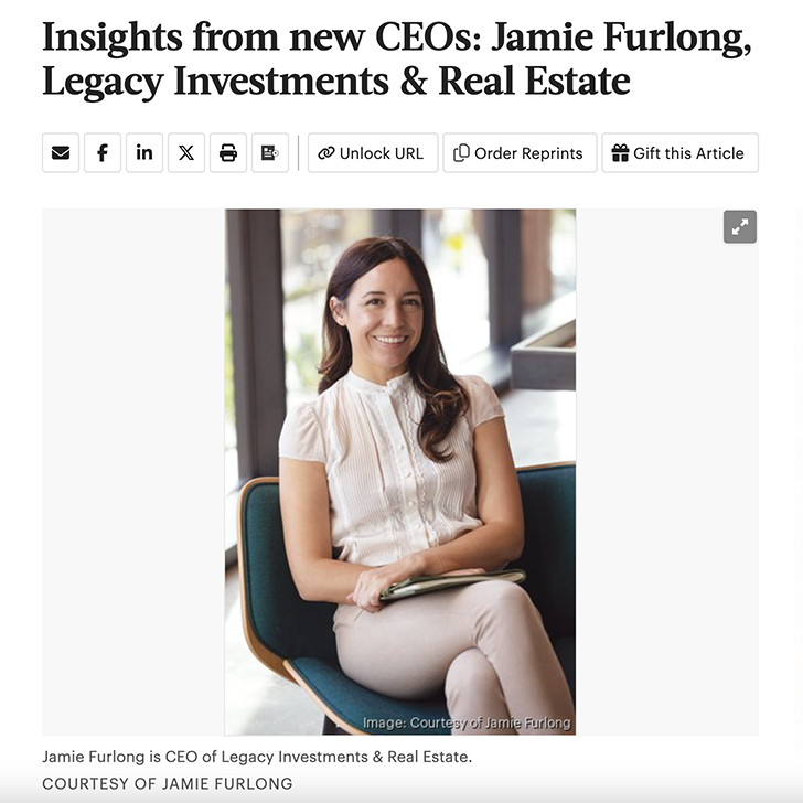 screenshot of Jamie Furlong's Insights from New CEOs article in Saramento Business Journal