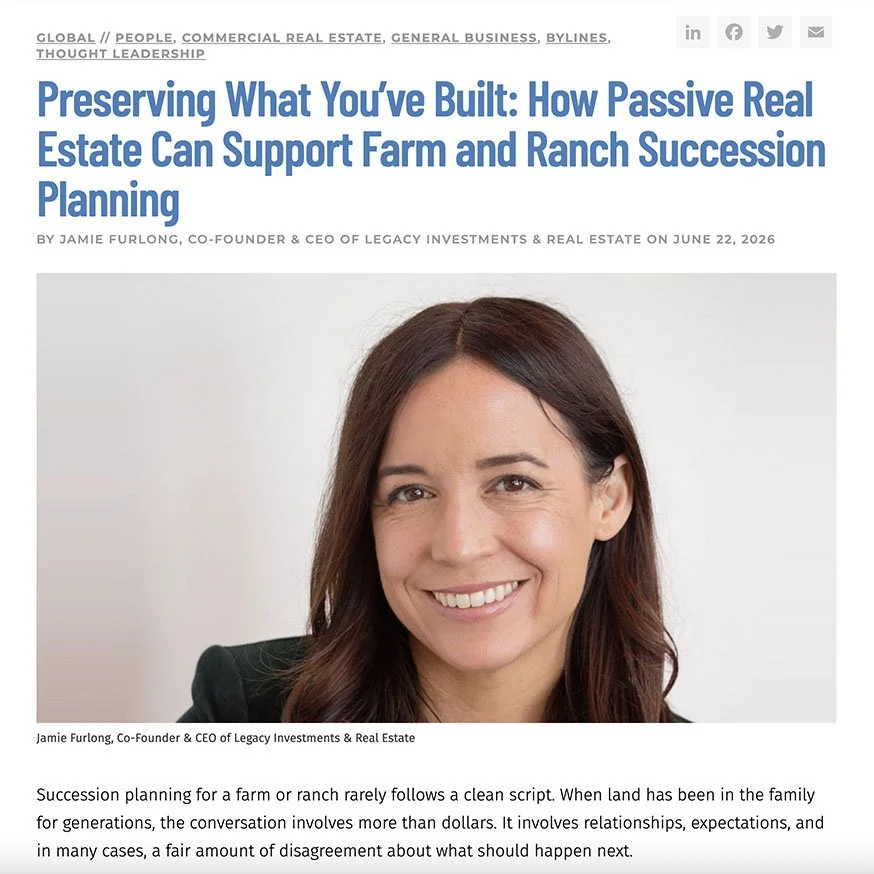 screenshot of article in CityBiz by Jamie Furlong about farm and ranch succession planning