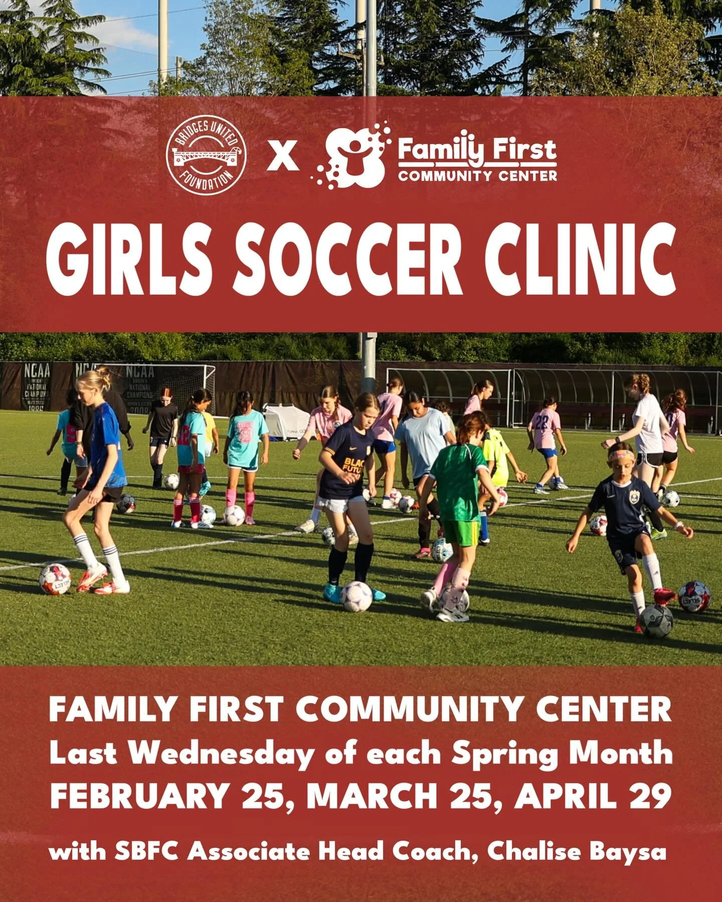 We&rsquo;ve been providing a free weekly soccer clinic in partnership with @famfirstrenton for two and a half years. And now we&rsquo;re excited to grow this program with clinics specifically for girls and led by @salmonbayfc coaching staff this spri