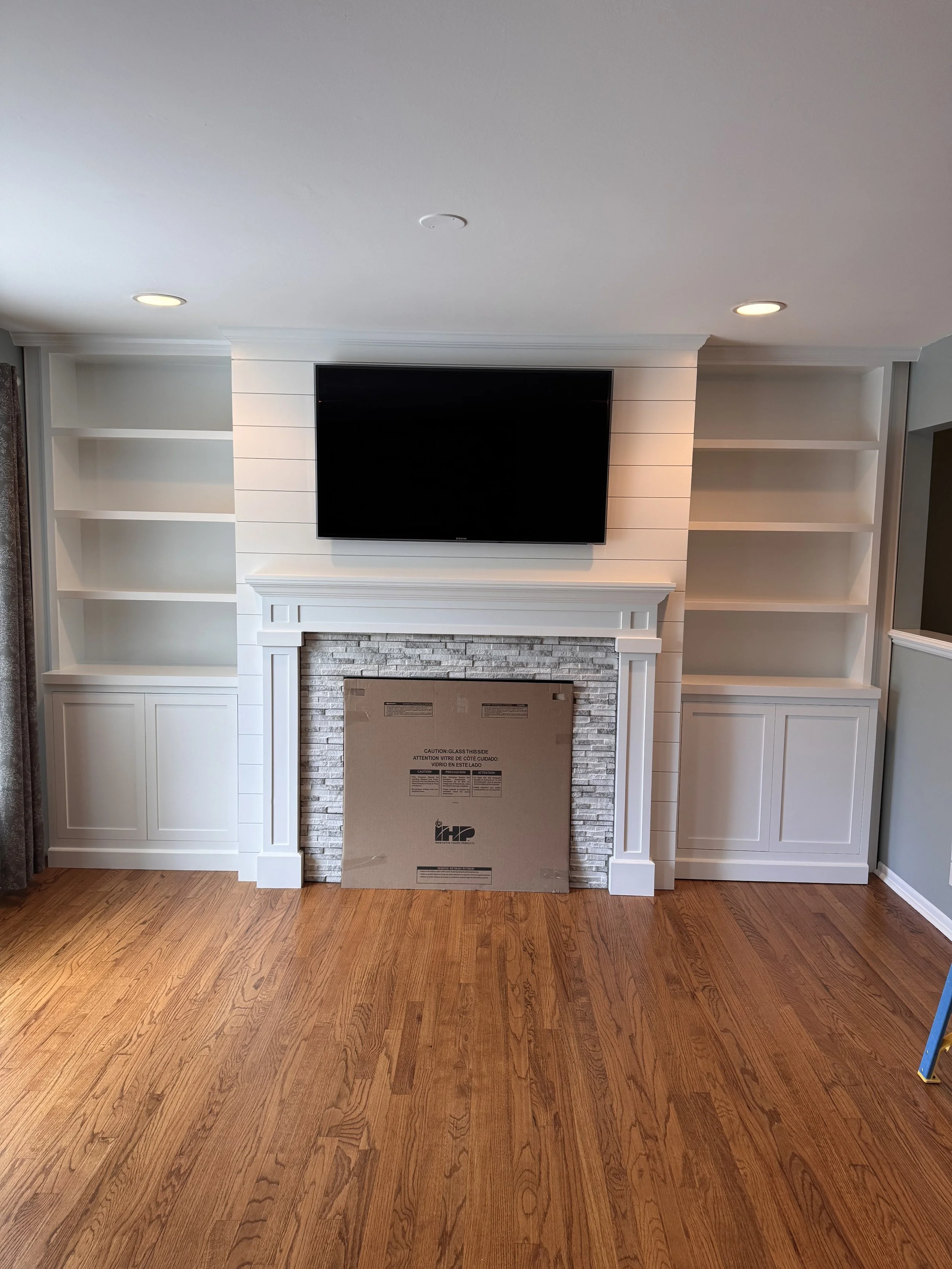 Custom Fireplace & Cabinet Build