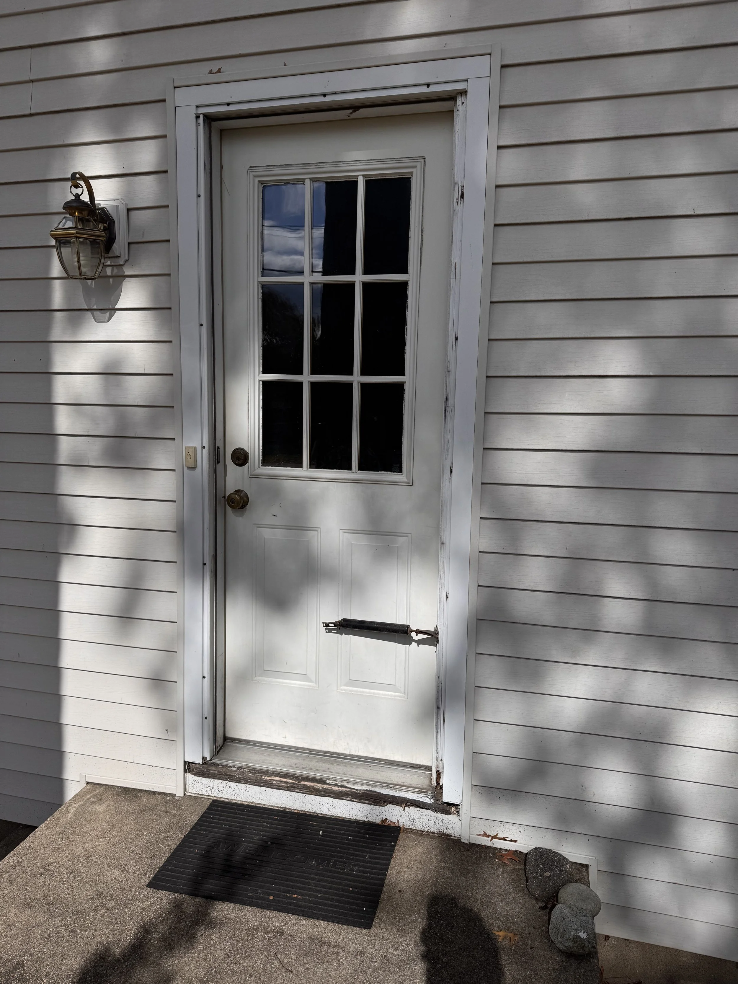 The side door before... 