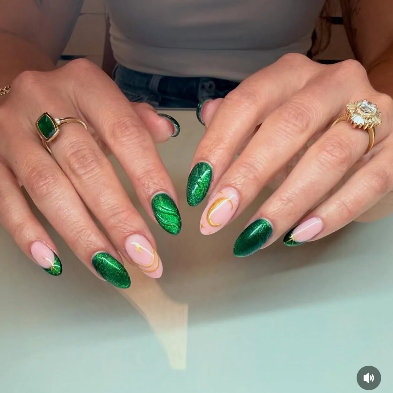 Emerald. Allure Hair Company&rsquo;s color of the year! A 20 year milestone for business! 
Many thanks to our clients and our staff! 💎

Nail Artist: Cyn Favreau @nailzby_cyn