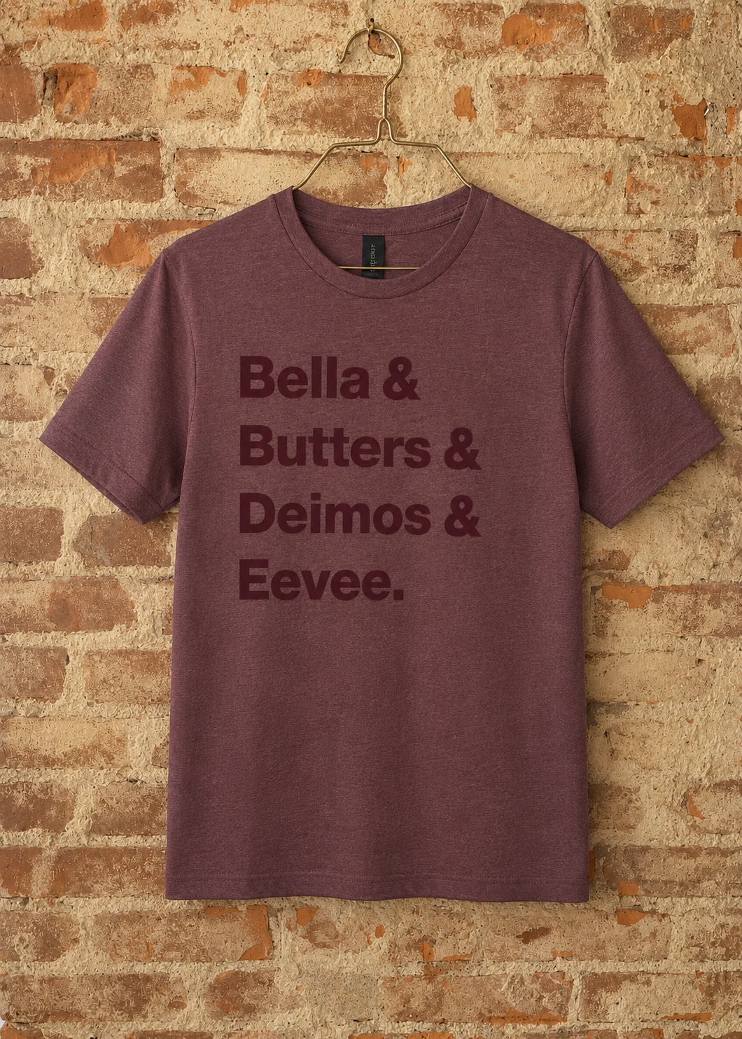 Maroon Dog Names Shirt