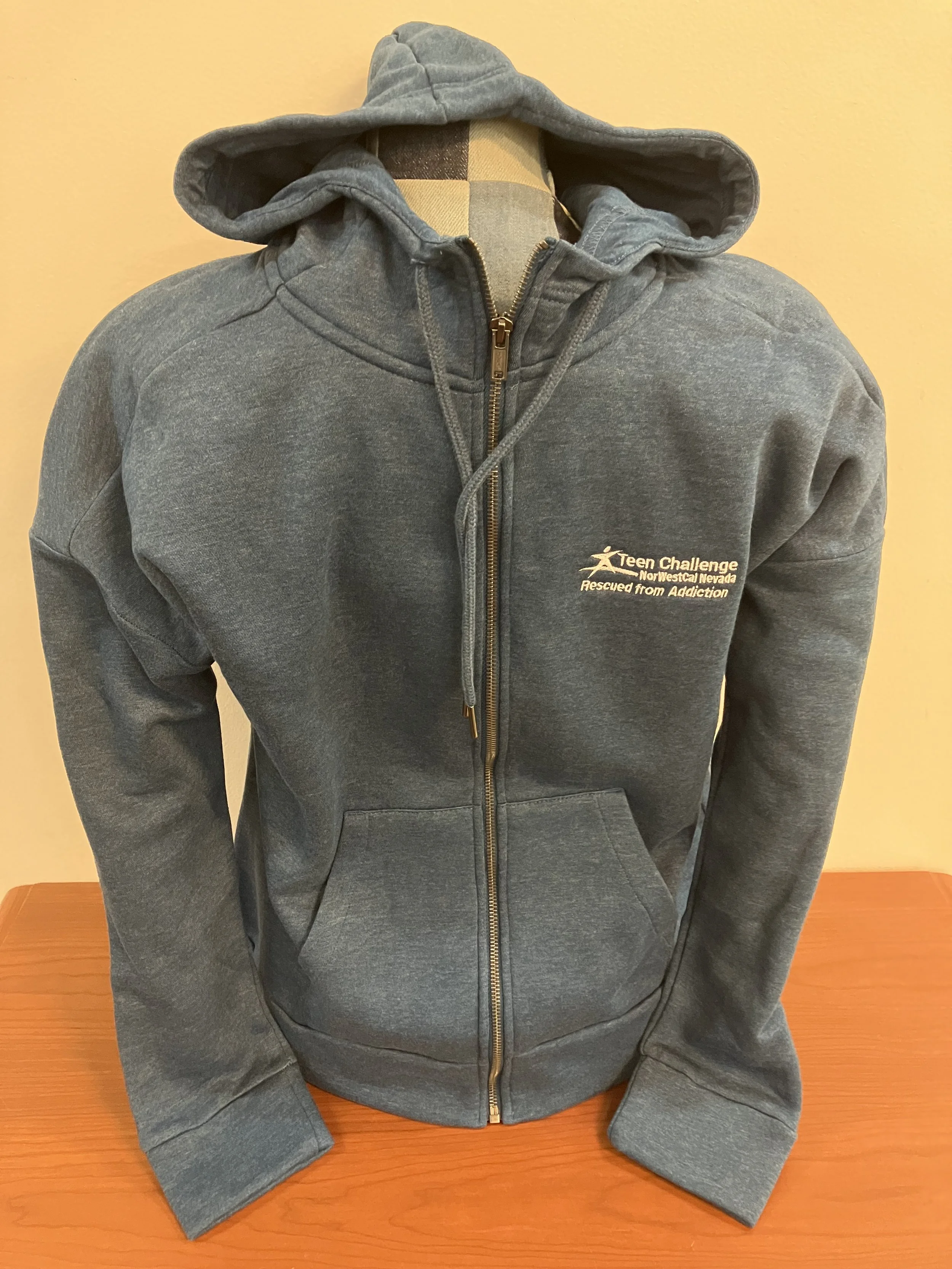 Teen Challenge NorWestCal Nevada Dark Aqua Blue Zip-Up Hoodie
