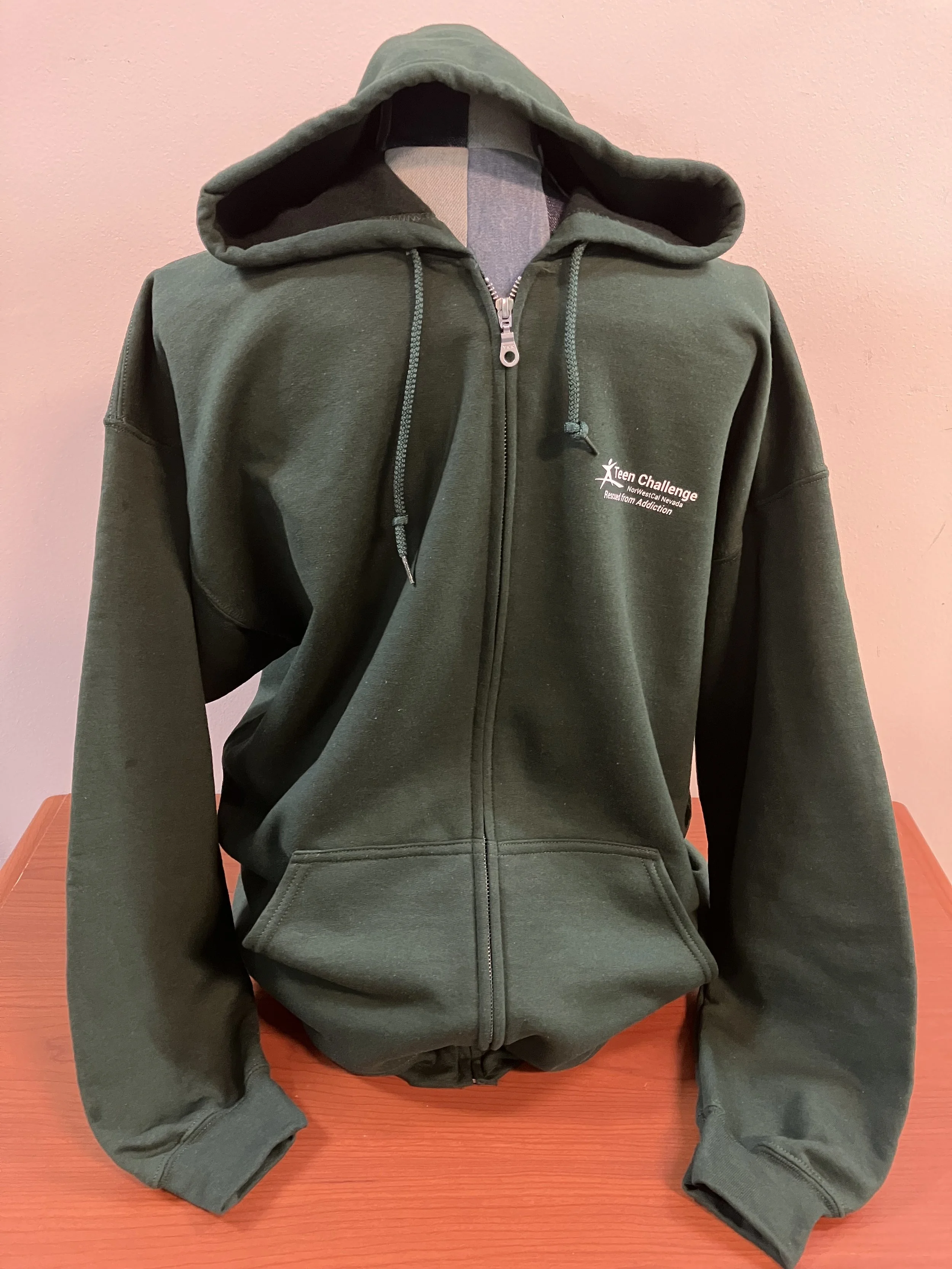 Teen Challenge NorWestCal Nevada Forest Green Zip-Up Hoodie