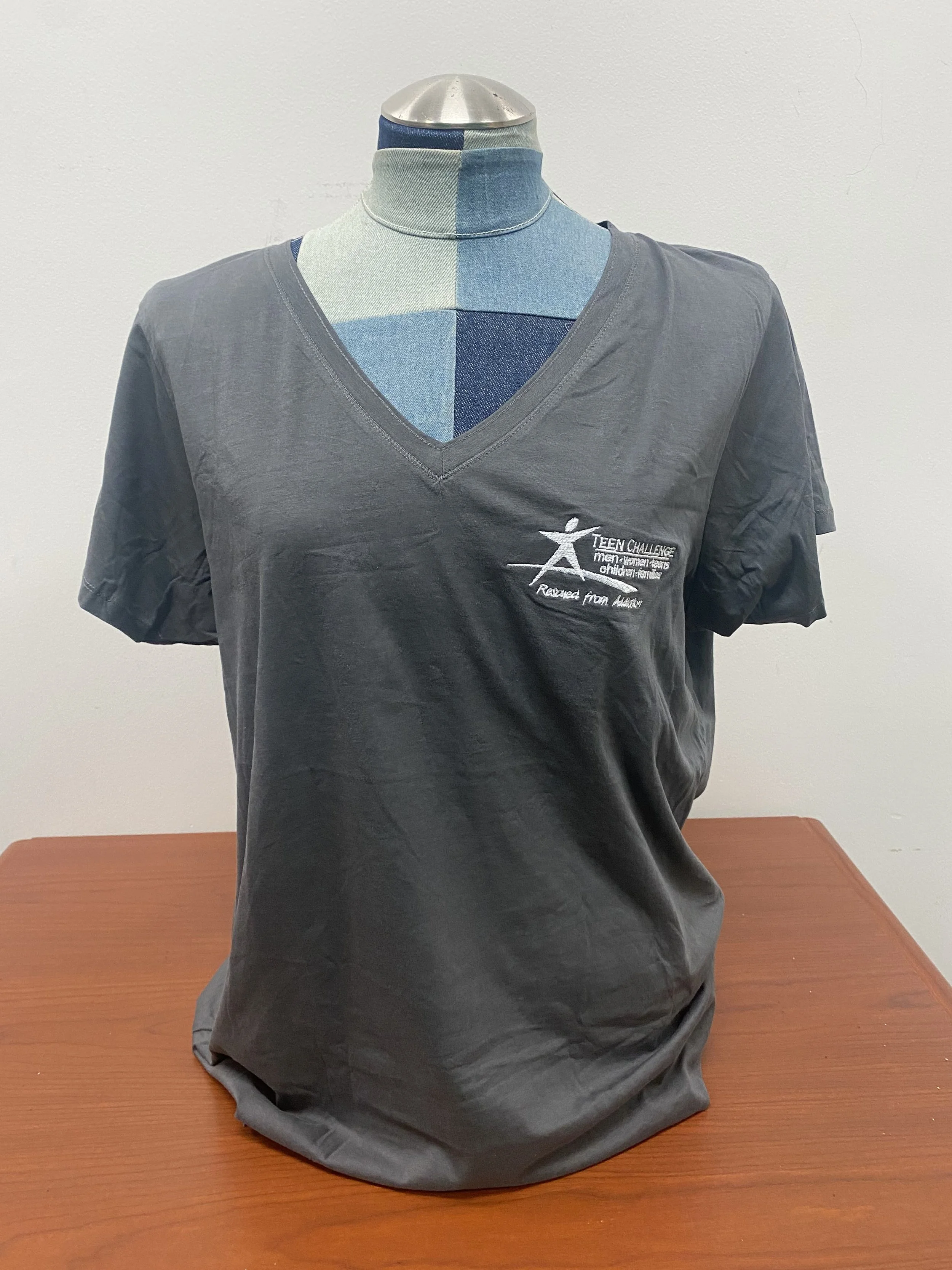 Dark Grey Ladies TC V-Neck