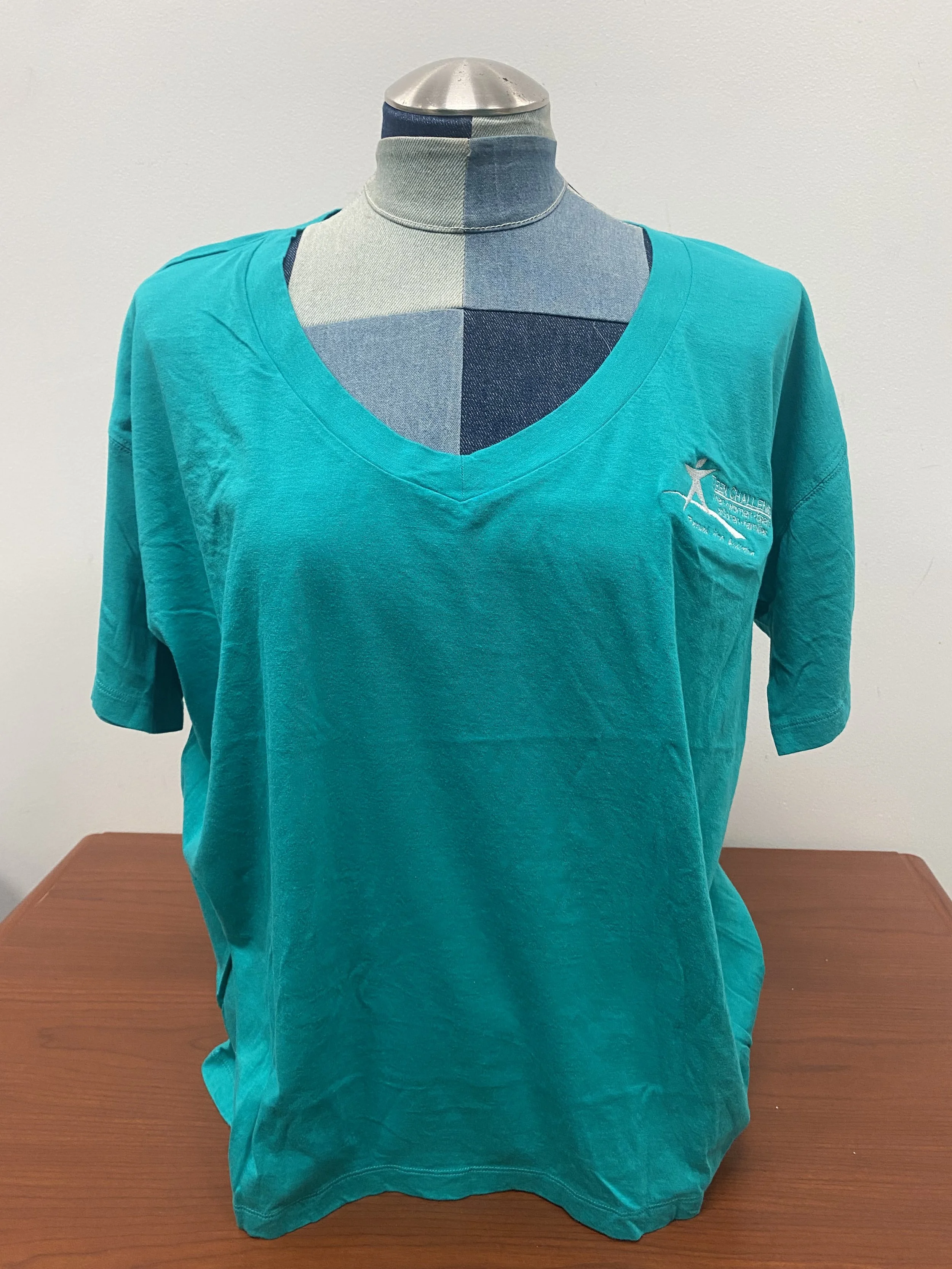 Ladies Teal V-Neck TC T-Shirt