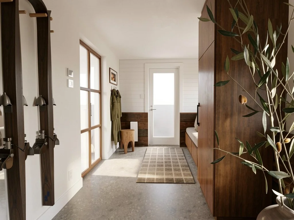 Quand l&rsquo;entr&eacute;e devient bien plus qu'une simple zone de passage. ✨

Optimisation maximale pour ce tr&egrave;s grand hall d'entr&eacute;e: D&rsquo;un c&ocirc;t&eacute;, un mud room &eacute;pur&eacute;e et organis&eacute;e pour faciliter le