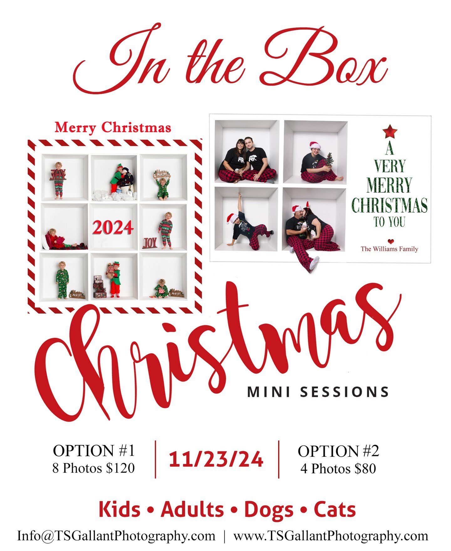 ♫ It's the most wonderful time, of the year ♫. 

And it's time for CHRISTMAS MINI SESSIONS. Book yours, today, as this is a one-day-only event, on 11/23/24 in my Laurel, MT studio.
...
...
...
...
#laurelmt #laurelmontana #laurelmontanaphotographer #
